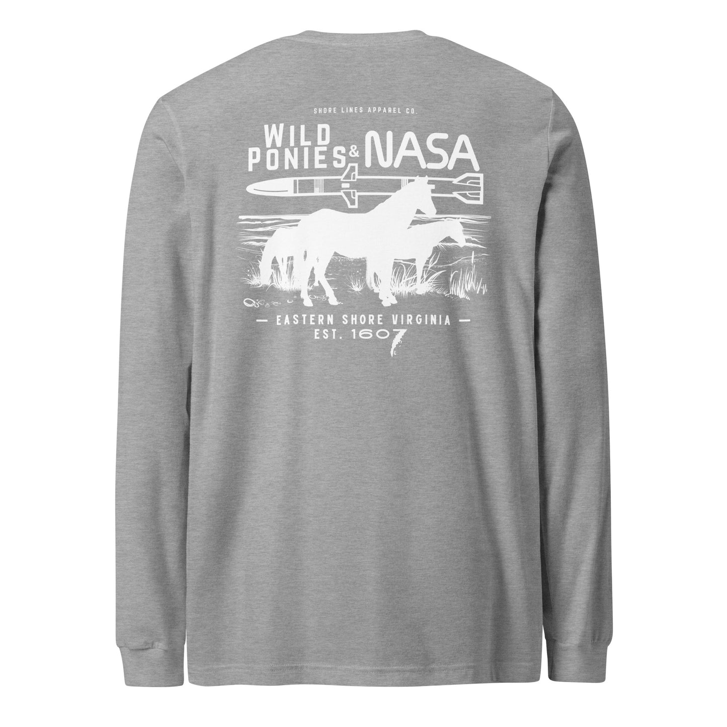 Wild Ponies and NASA | Long Sleeve-athletic-Shore Lines Apparel Co.