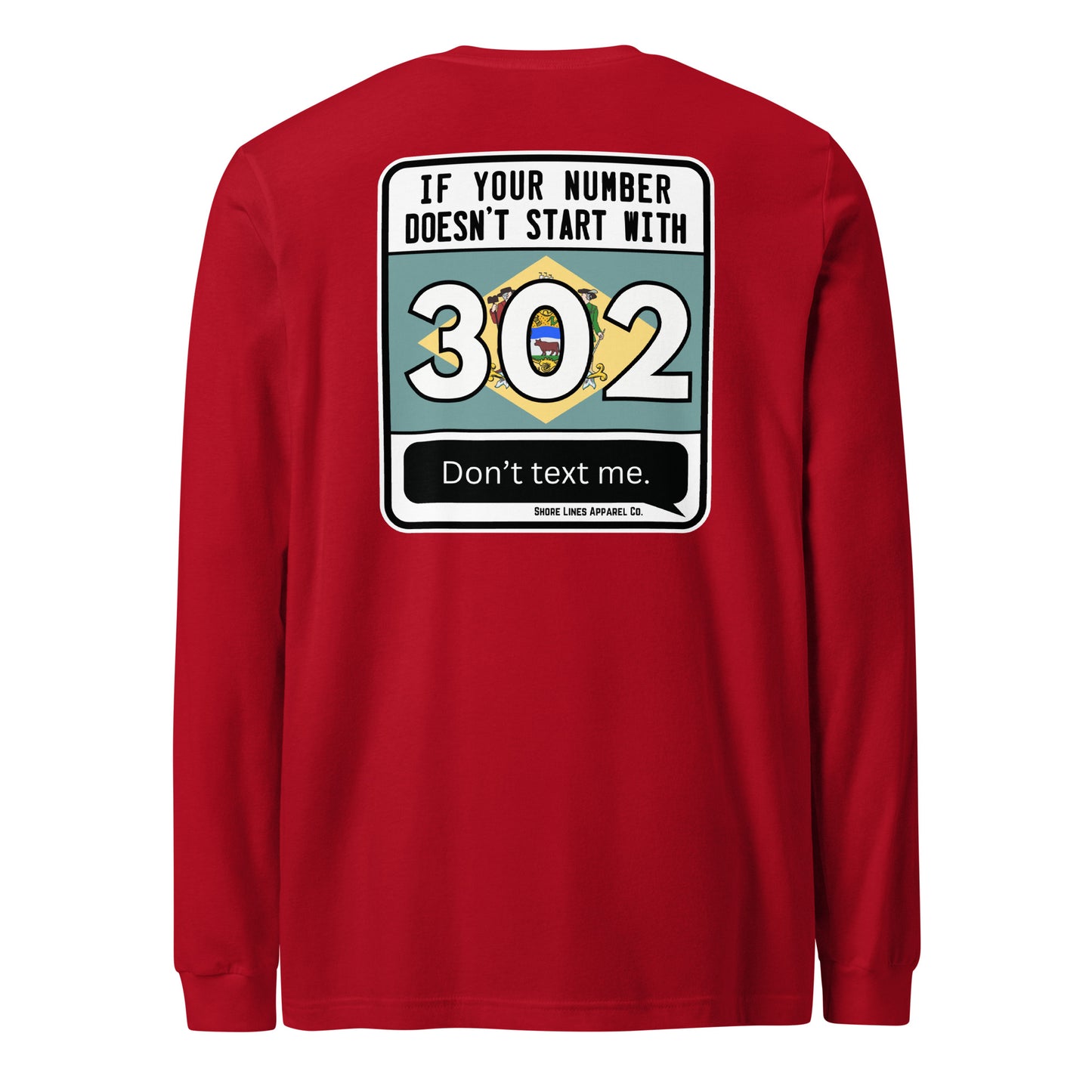 302 Area Code | Core LS-red-Shore Lines Apparel Co.