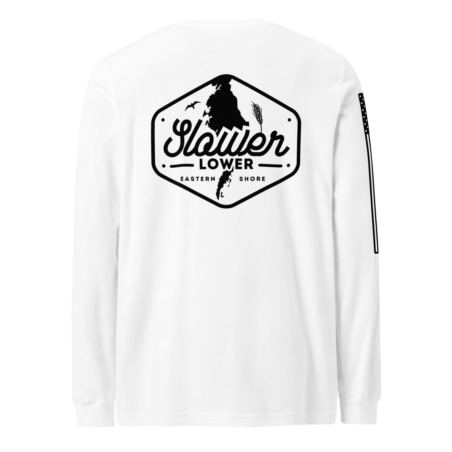 Slower Lower | Long Sleeve P-white-Shore Lines Apparel Co.™