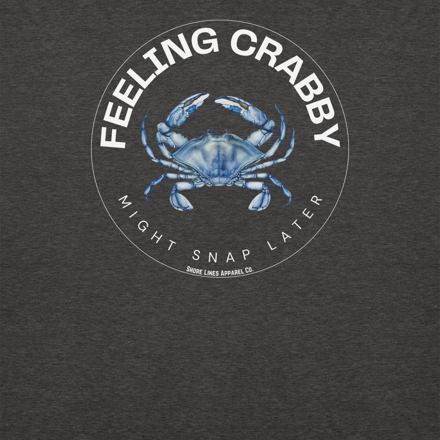 Feeling Crabby | Hoodie-charcoalheather-Shore Lines Apparel Co.