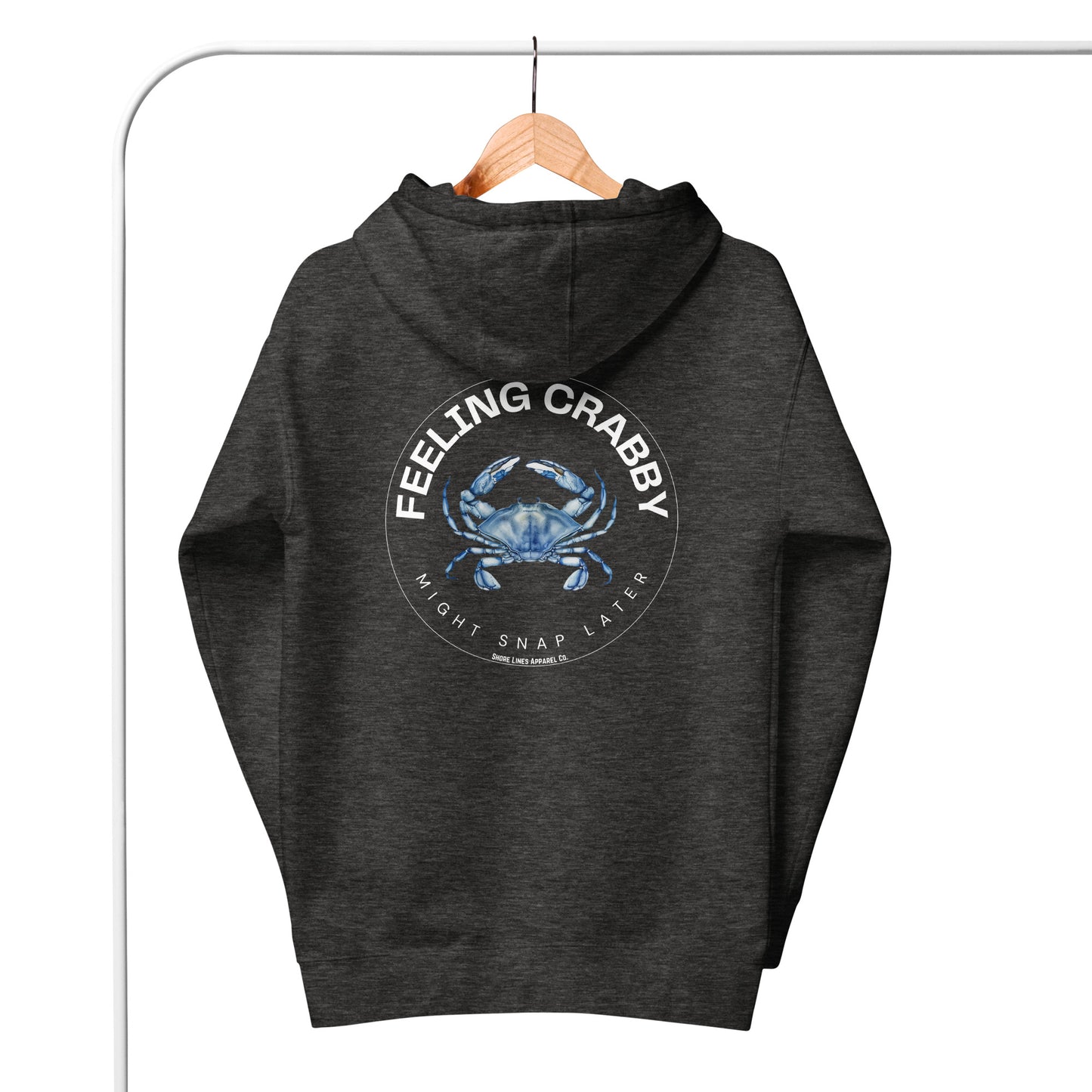 Feeling Crabby | Hoodie-charcoalheather-Shore Lines Apparel Co.