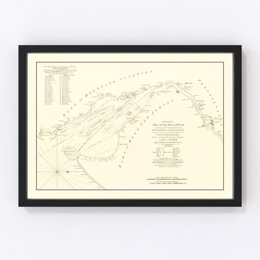 Vintage Delaware Bay & River Map 1776