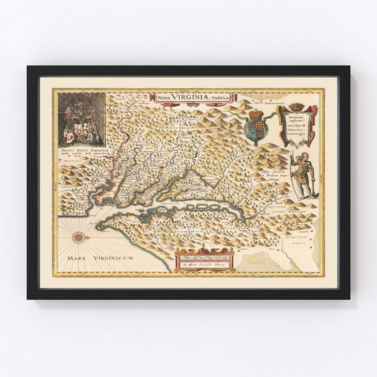 Vintage Map of Virginia 1635