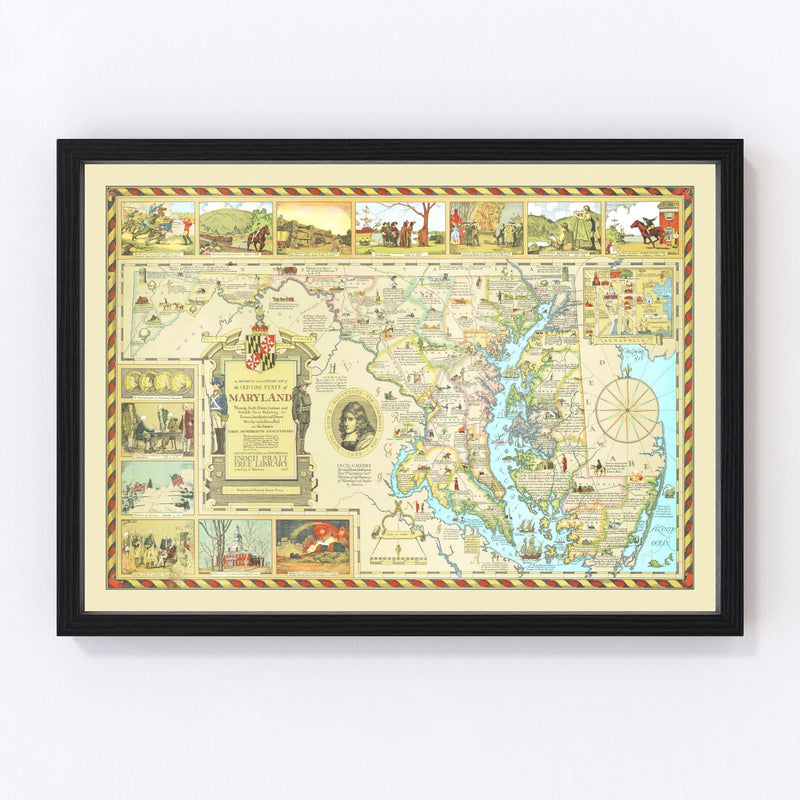 Vintage Map of Maryland 1931