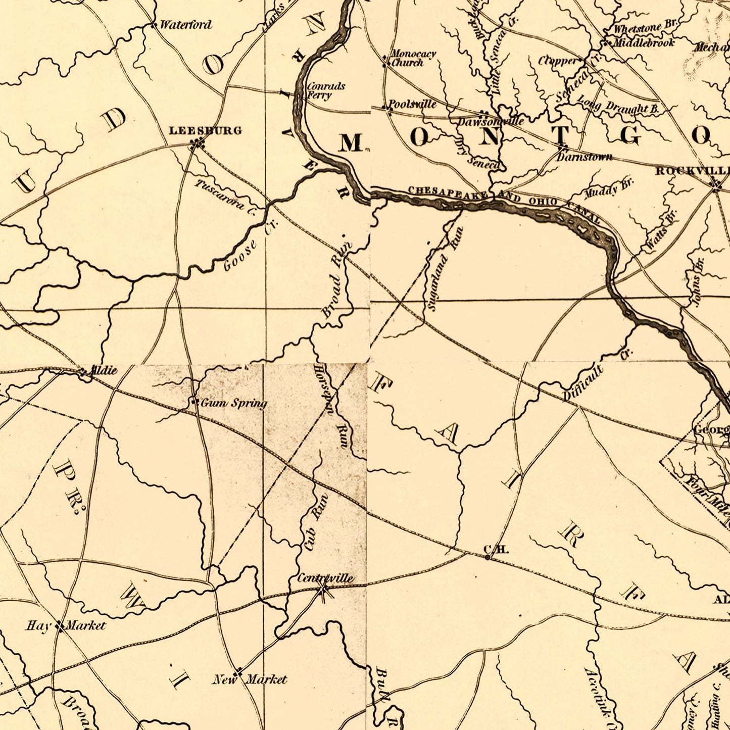 Vintage Map of Maryland 1841