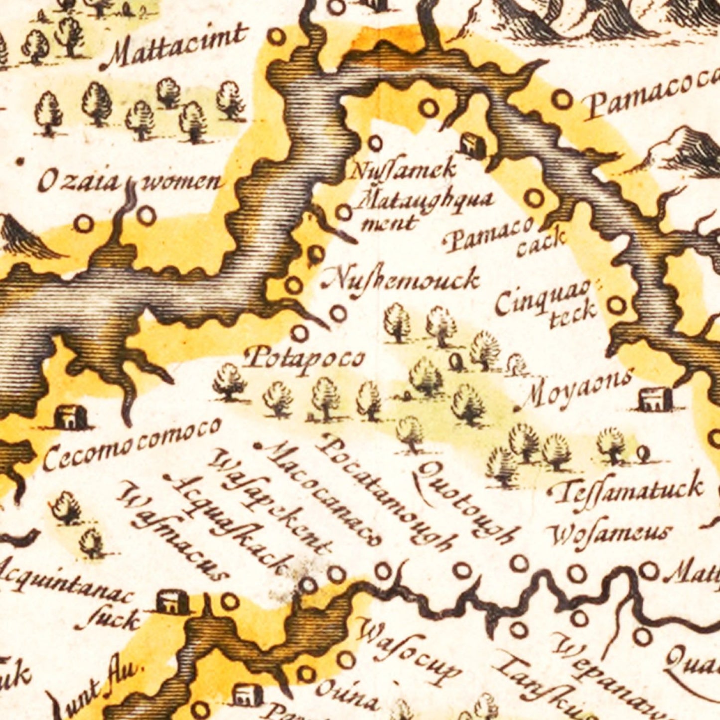 Vintage Map of Virginia 1644