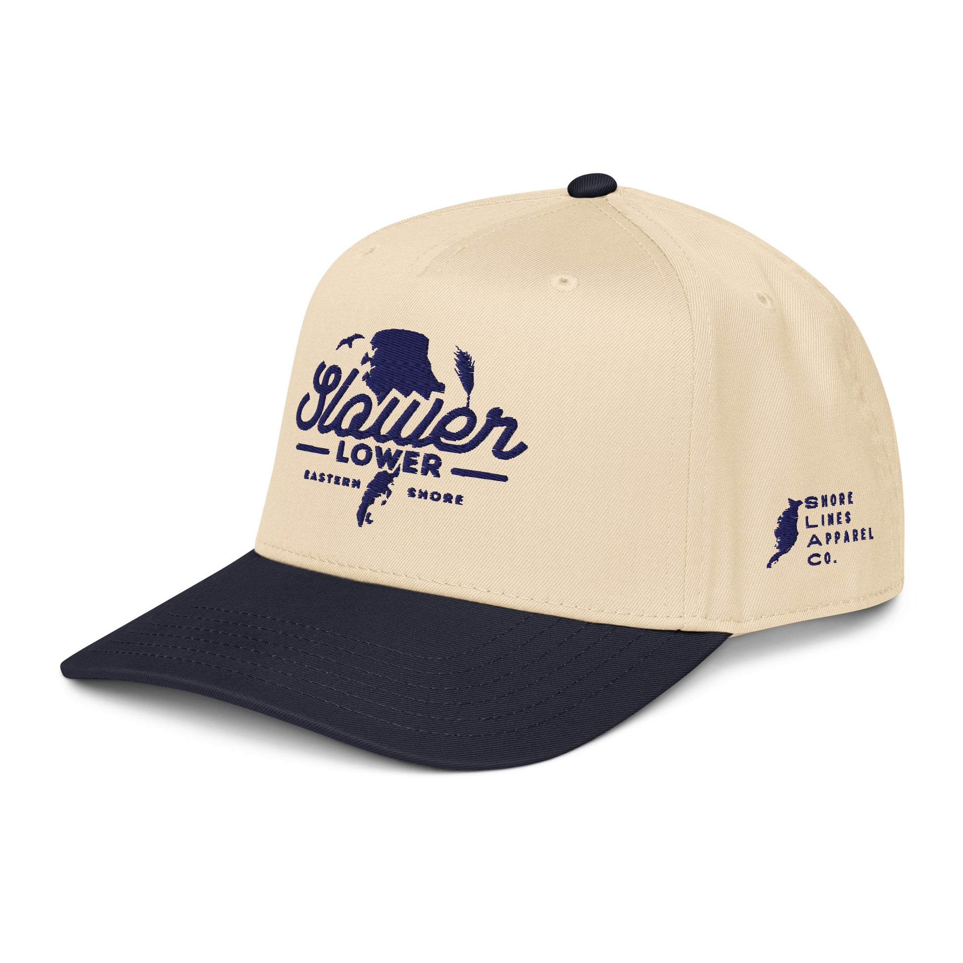 Slower Lower | Hat-navynatural-Shore Lines Apparel Co.™