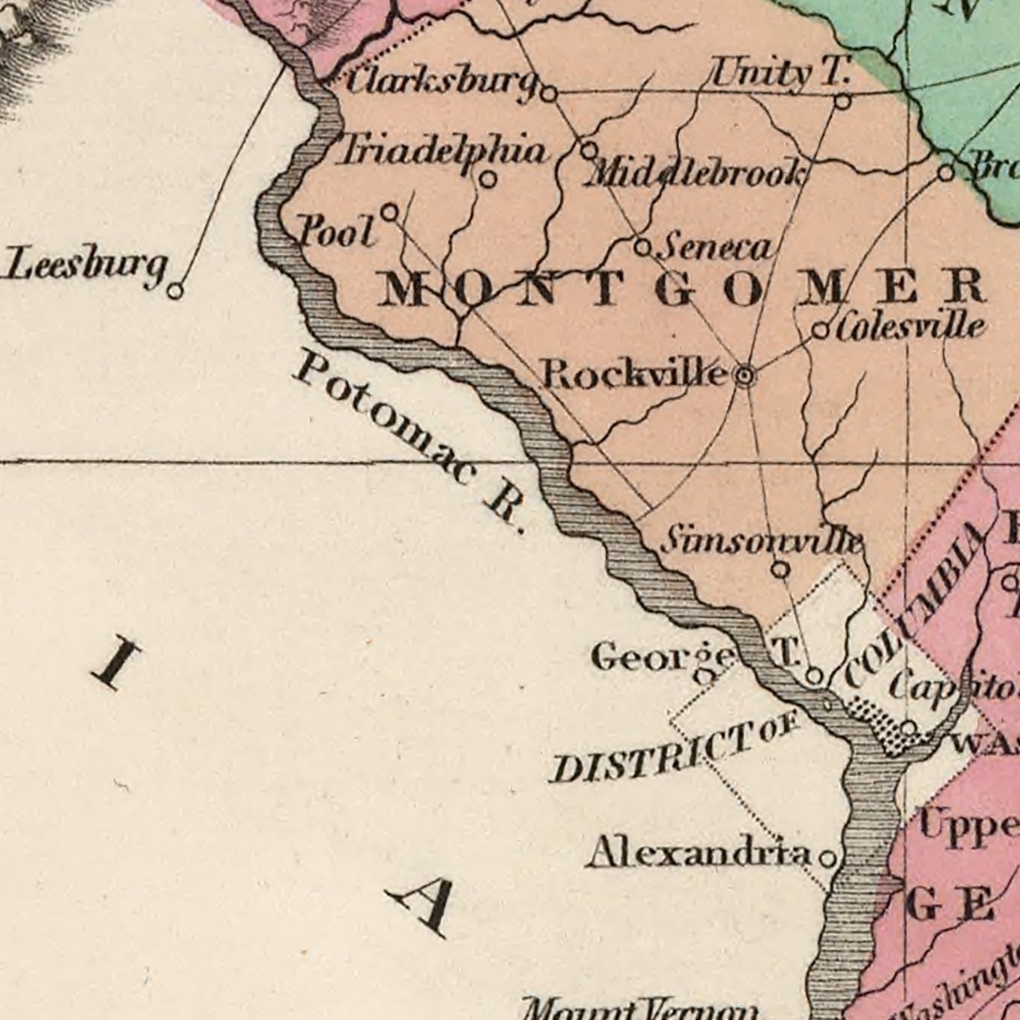 Vintage Map of Maryland 1824