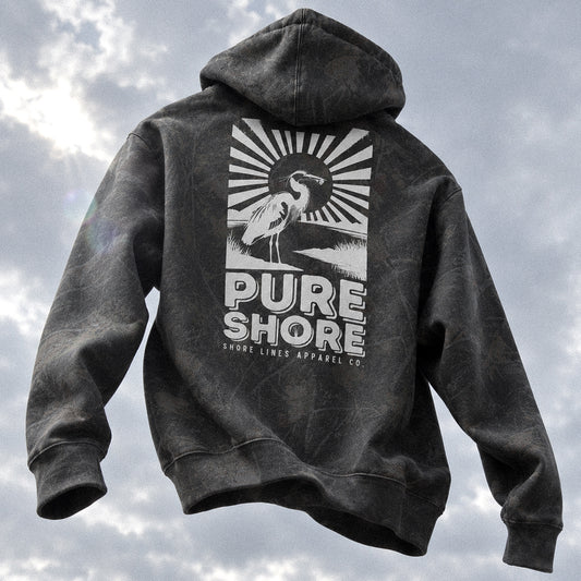 Pure Shore Camo hoodie, Eastern Shore apparel by Shore Lines Apparel Co.