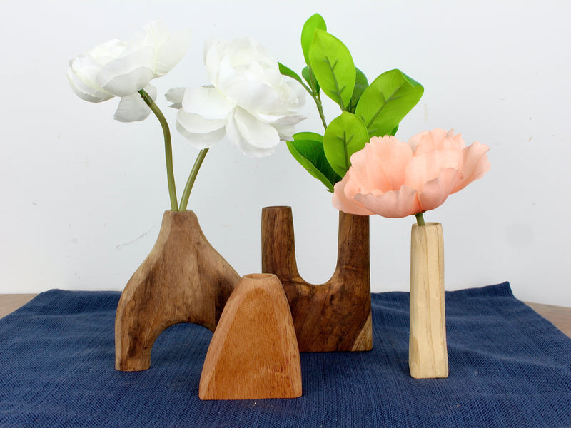 Set of Hand Carved Vases