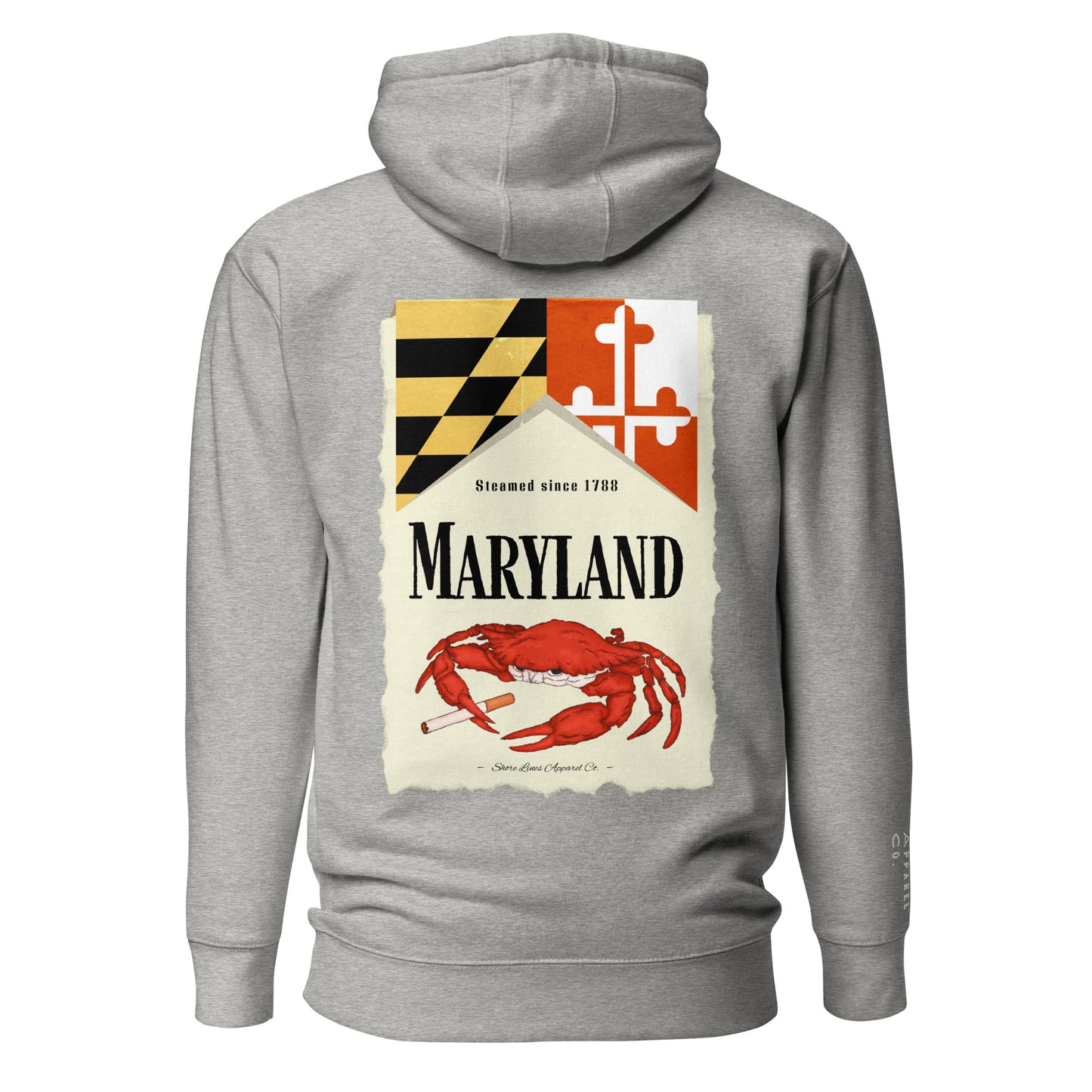Maryland | Hoodie-carbongrey-Shore Lines Apparel Co.