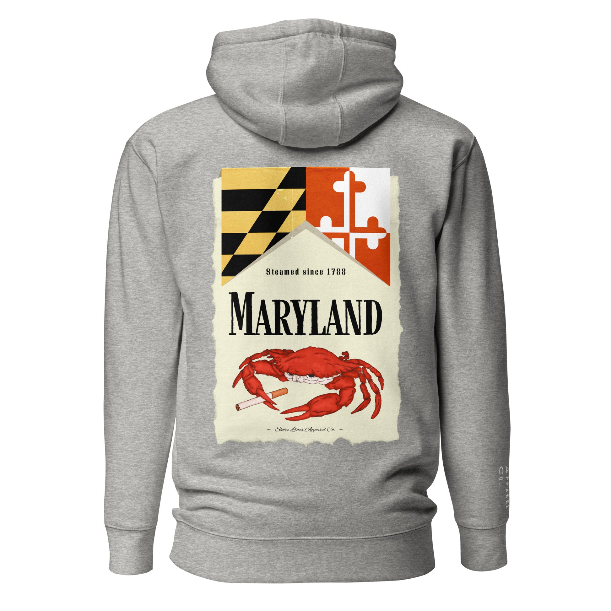 Maryland | Hoodie-carbongrey-Shore Lines Apparel Co.