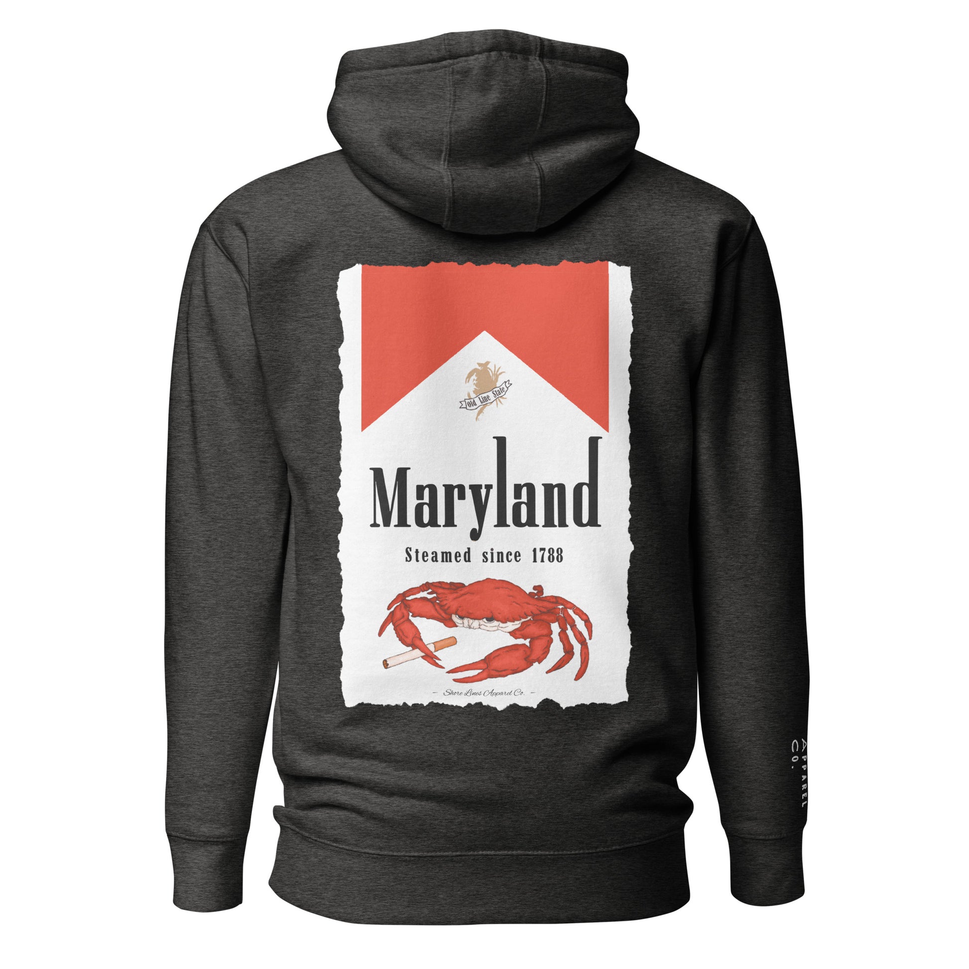 Maryland | Hoodie-charcoal-Shore Lines Apparel Co.