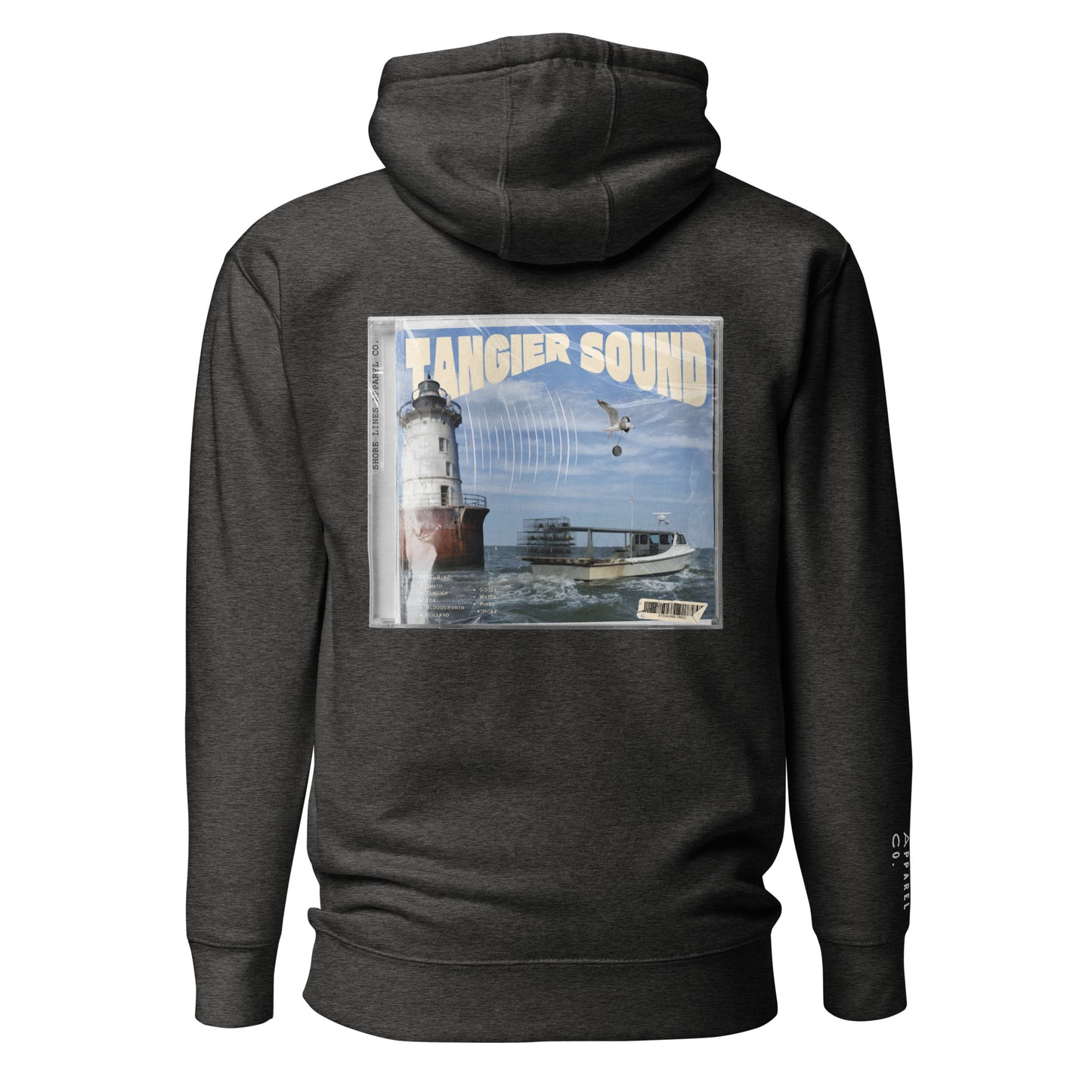 Tangier Sound | Hoodie-charcoal-Shore Lines Apparel Co.