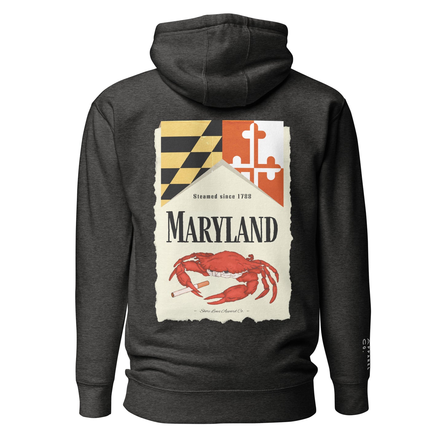 Maryland | Hoodie-charcoal-Shore Lines Apparel Co.