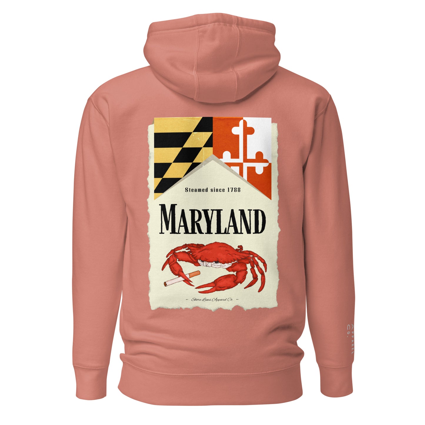 Maryland | Hoodie-dustyrose-Shore Lines Apparel Co.