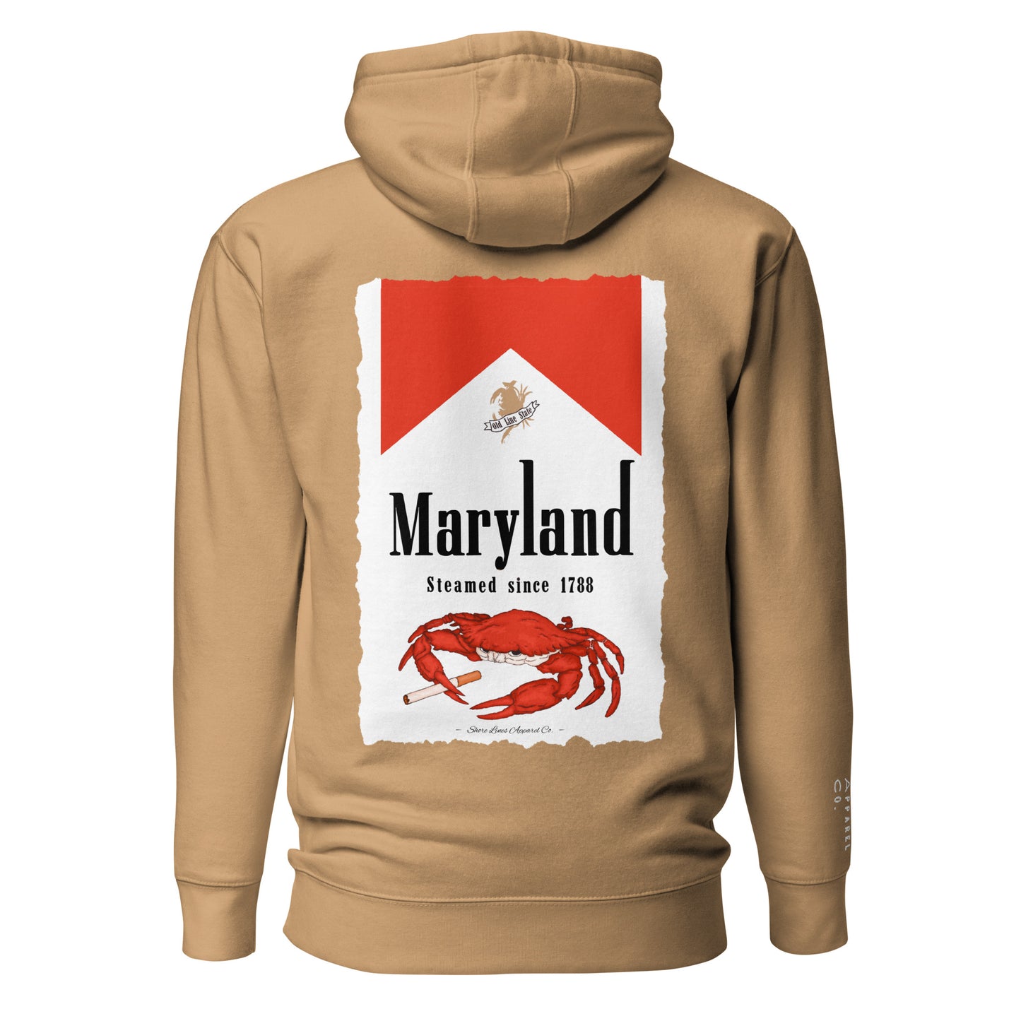 Maryland | Hoodie-khaki-Shore Lines Apparel Co.