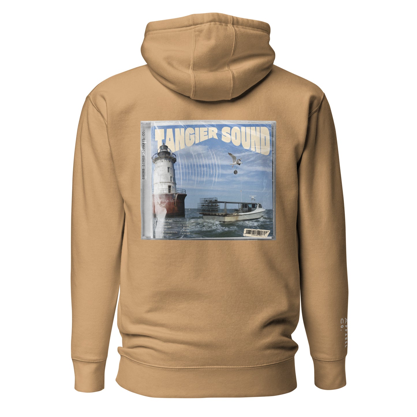 Tangier Sound | Hoodie-khaki-Shore Lines Apparel Co.