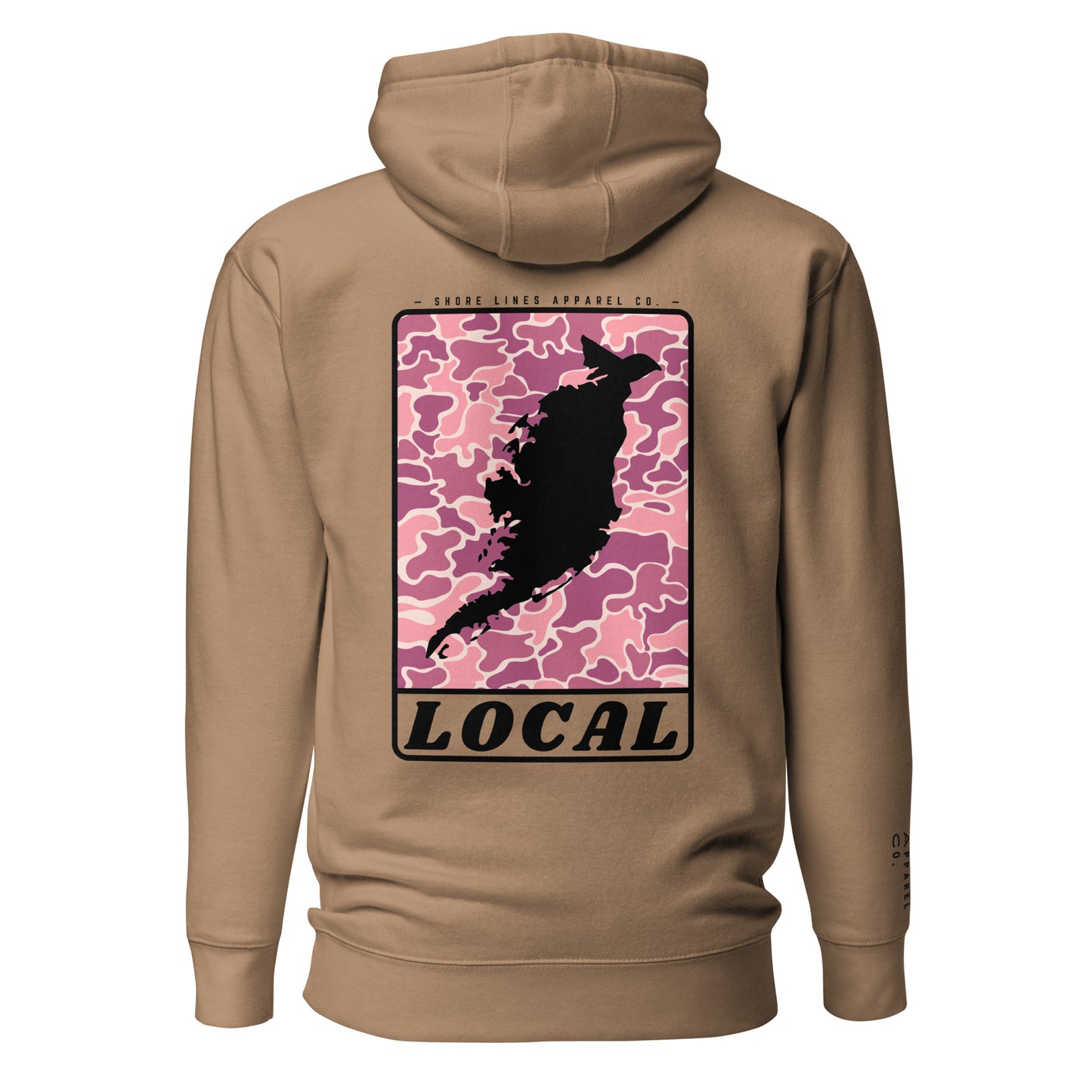 LOCAL (pink) | Hoodie-latte-Shore Lines Apparel Co.