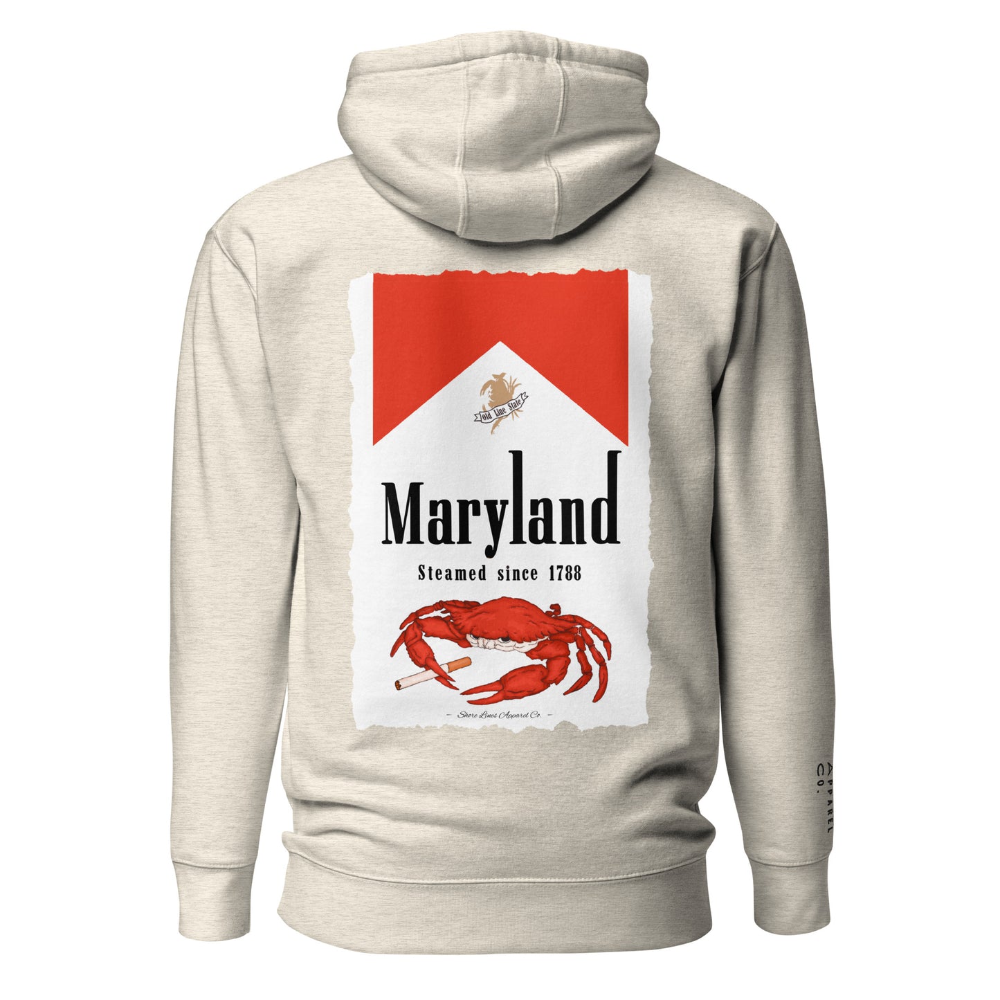 Maryland | Hoodie-oatmeal-Shore Lines Apparel Co.
