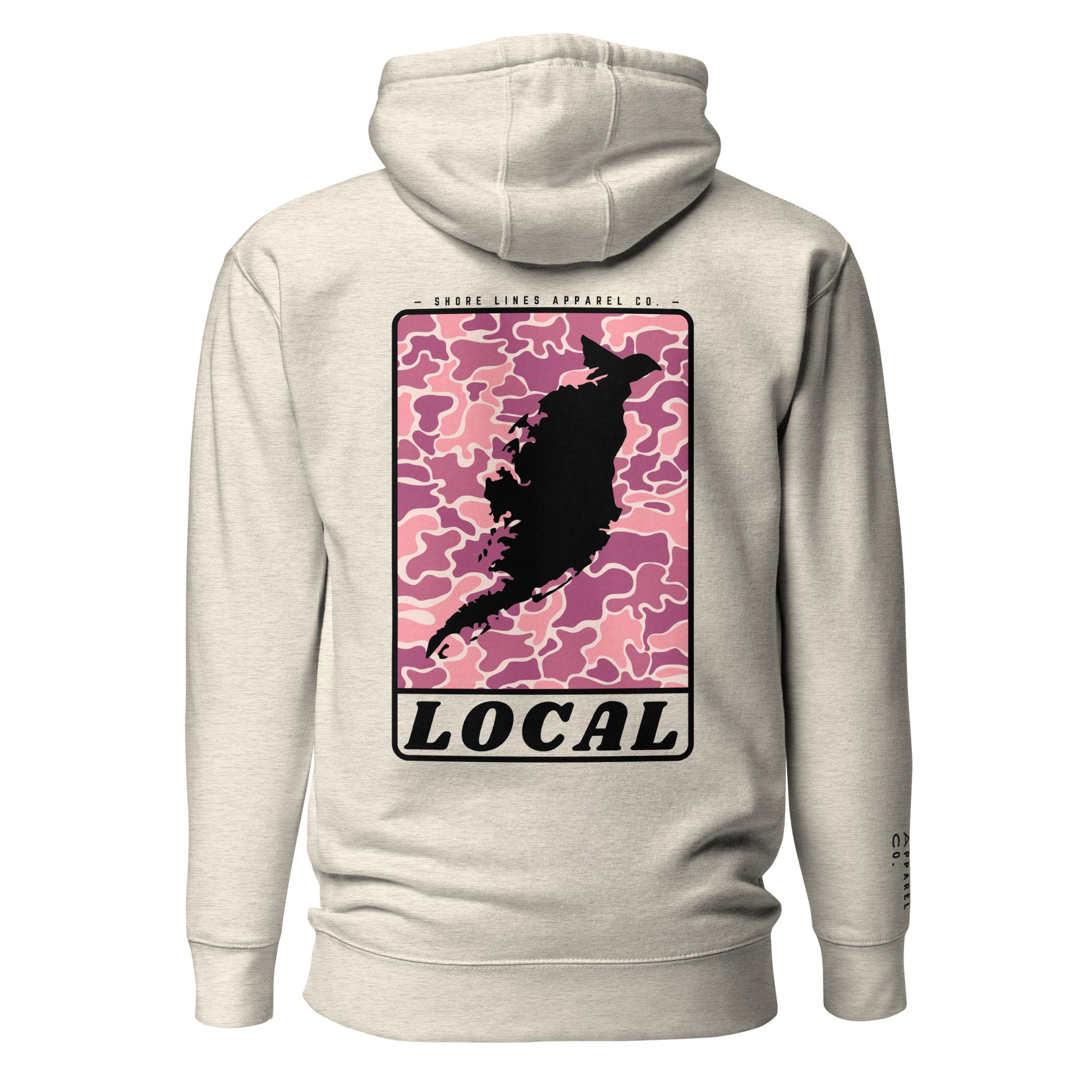 LOCAL (pink) | Hoodie-oatmeal-Shore Lines Apparel Co.