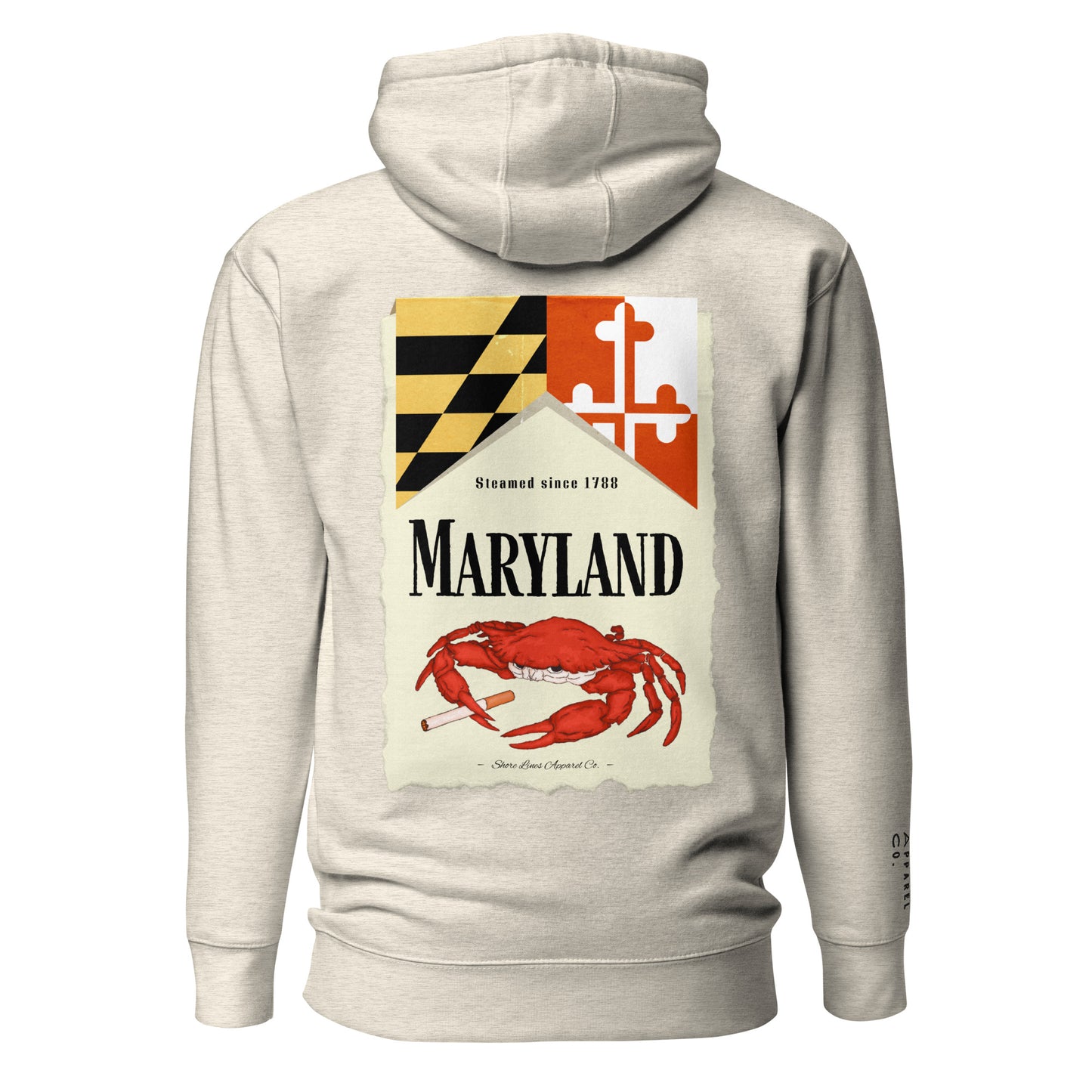 Maryland | Hoodie-oatmeal-Shore Lines Apparel Co.