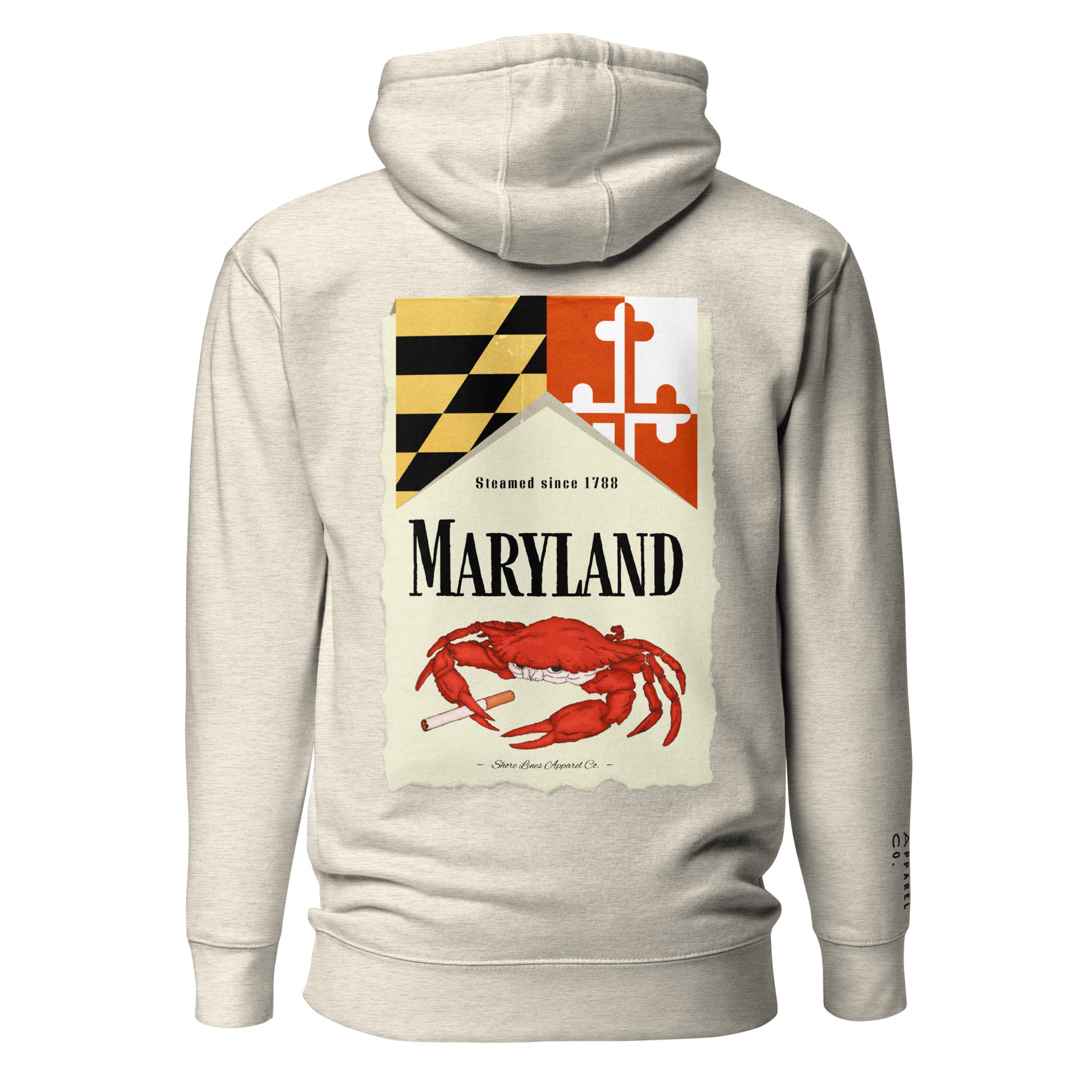 Maryland | Hoodie-oatmeal-Shore Lines Apparel Co.