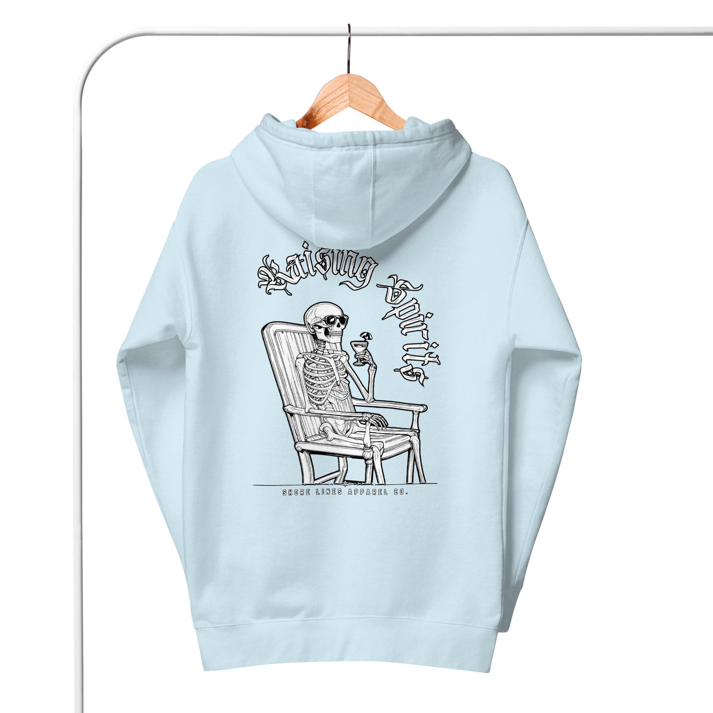 Raising Spirits | Hoodie-skyblue-Shore Lines Apparel Co.