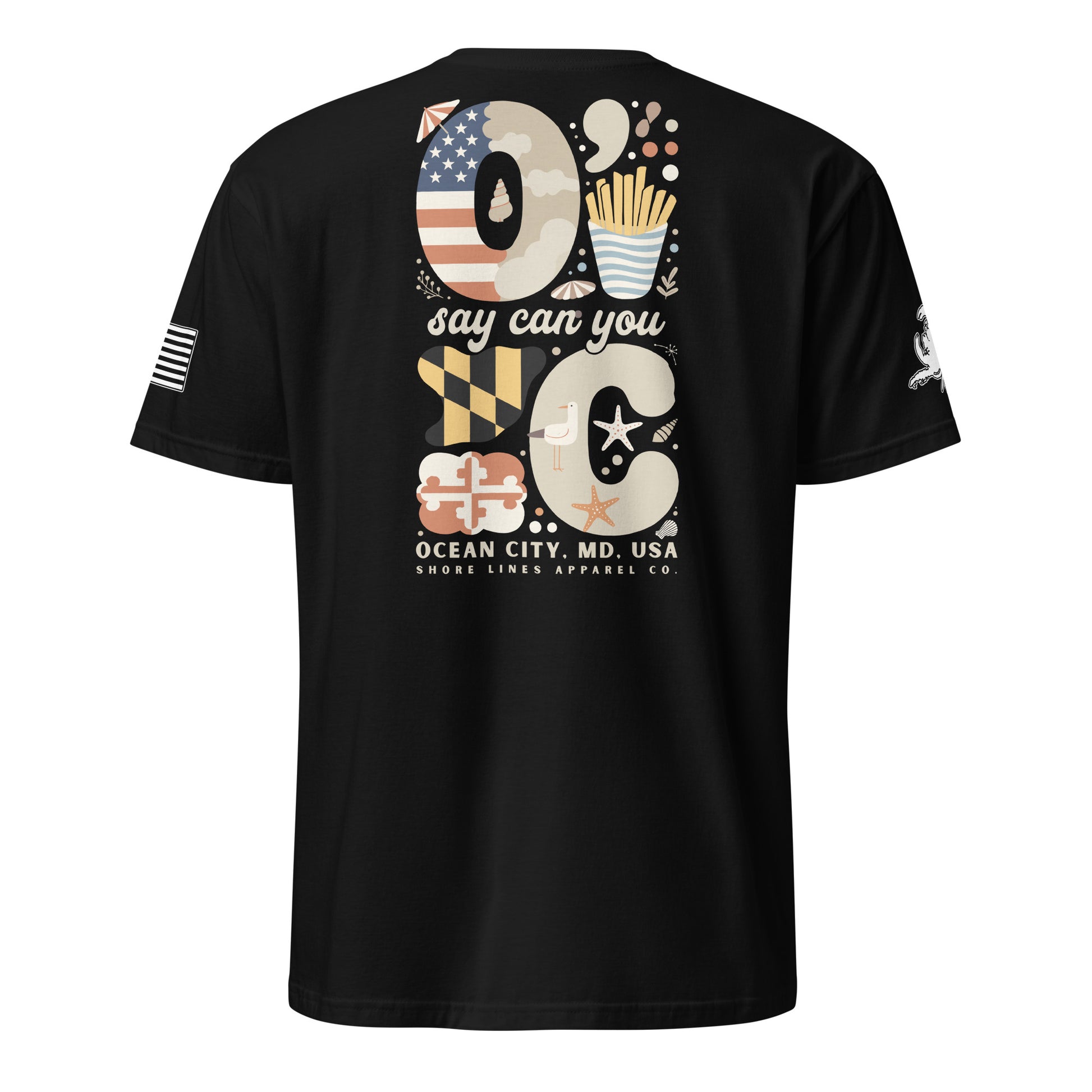 O Say Can You C | Short Sleeve P-black-Shore Lines Apparel Co.™
