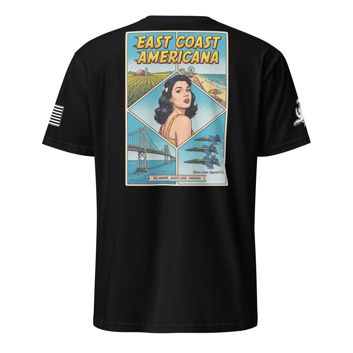 East Coast Americana | Short Sleeve P-black-Shore Lines Apparel Co.™