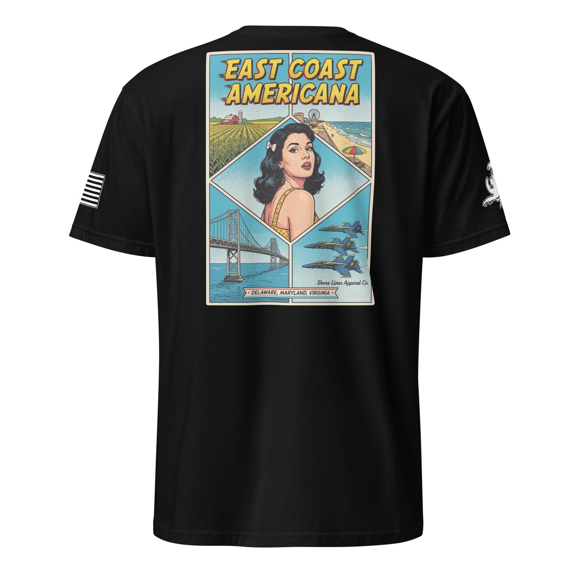 East Coast Americana | Short Sleeve P-black-Shore Lines Apparel Co.™