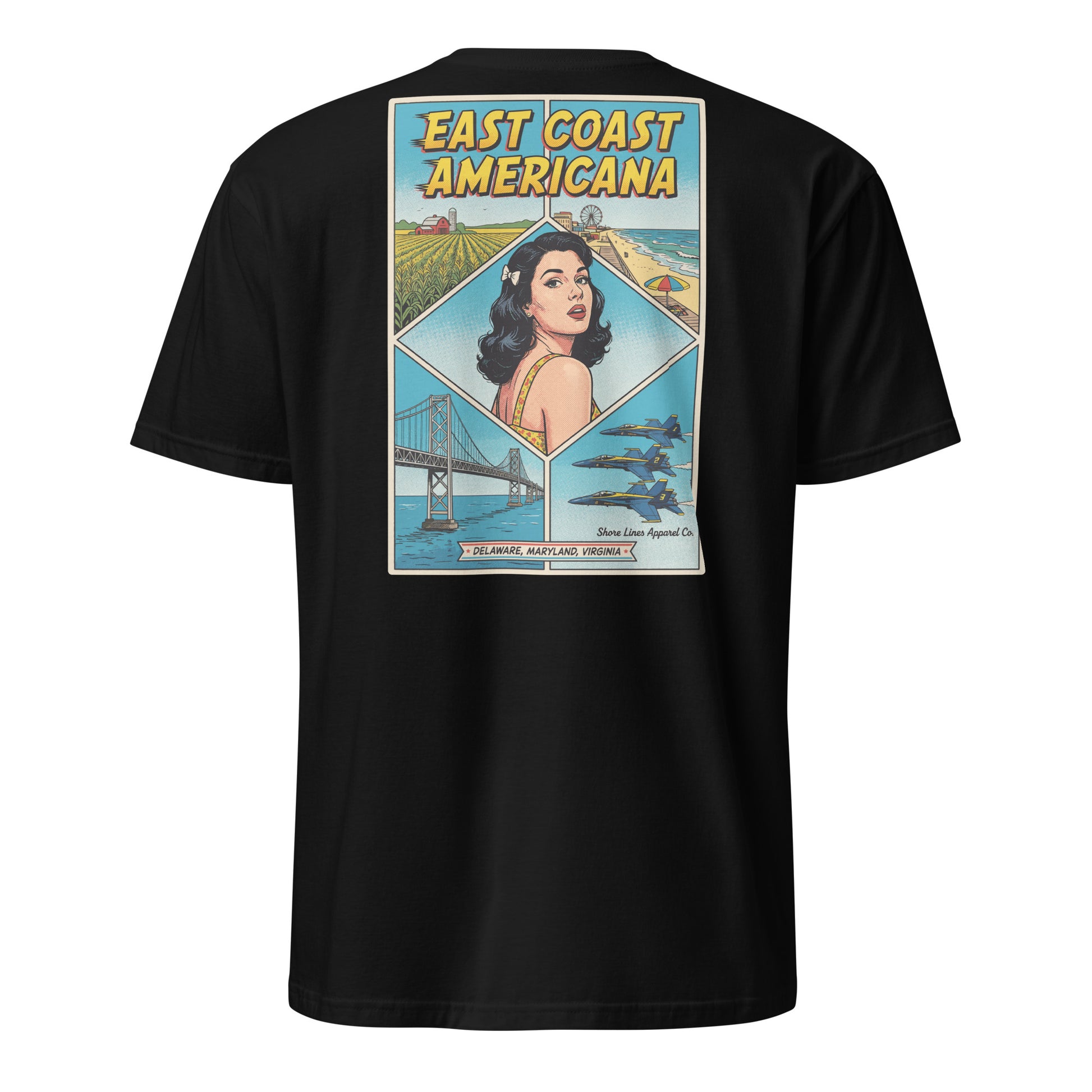East Coast Americana | Short Sleeve-black-Shore Lines Apparel Co.™