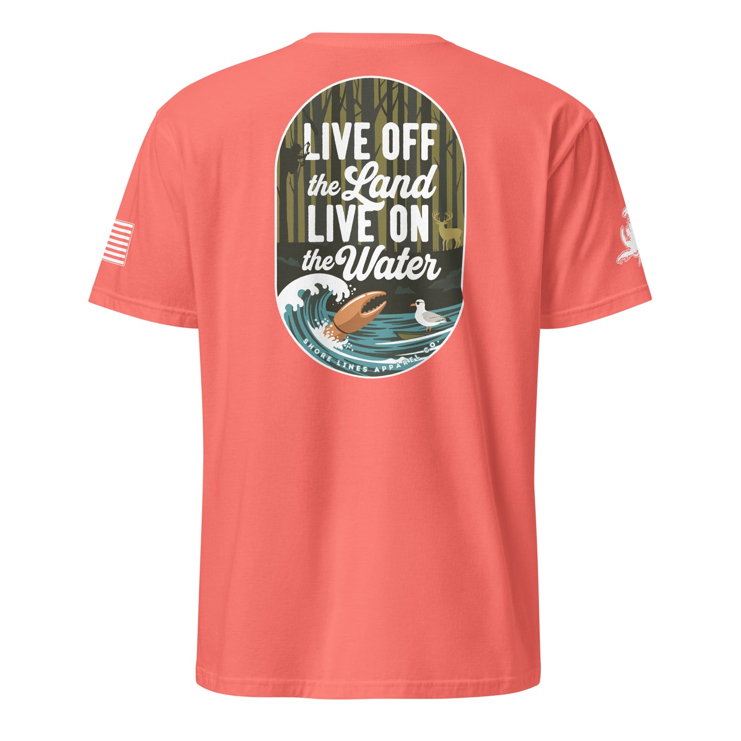 Live Off the Land | Short Sleeve P-coral-Shore Lines Apparel Co.™