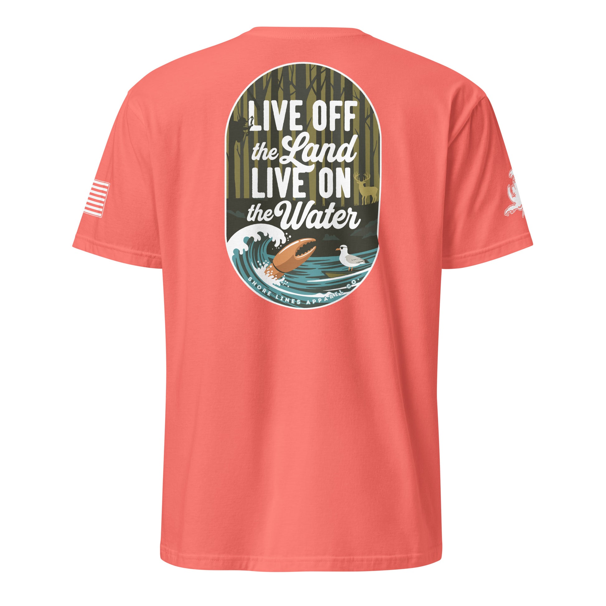 Live Off the Land | Short Sleeve P-coral-Shore Lines Apparel Co.™