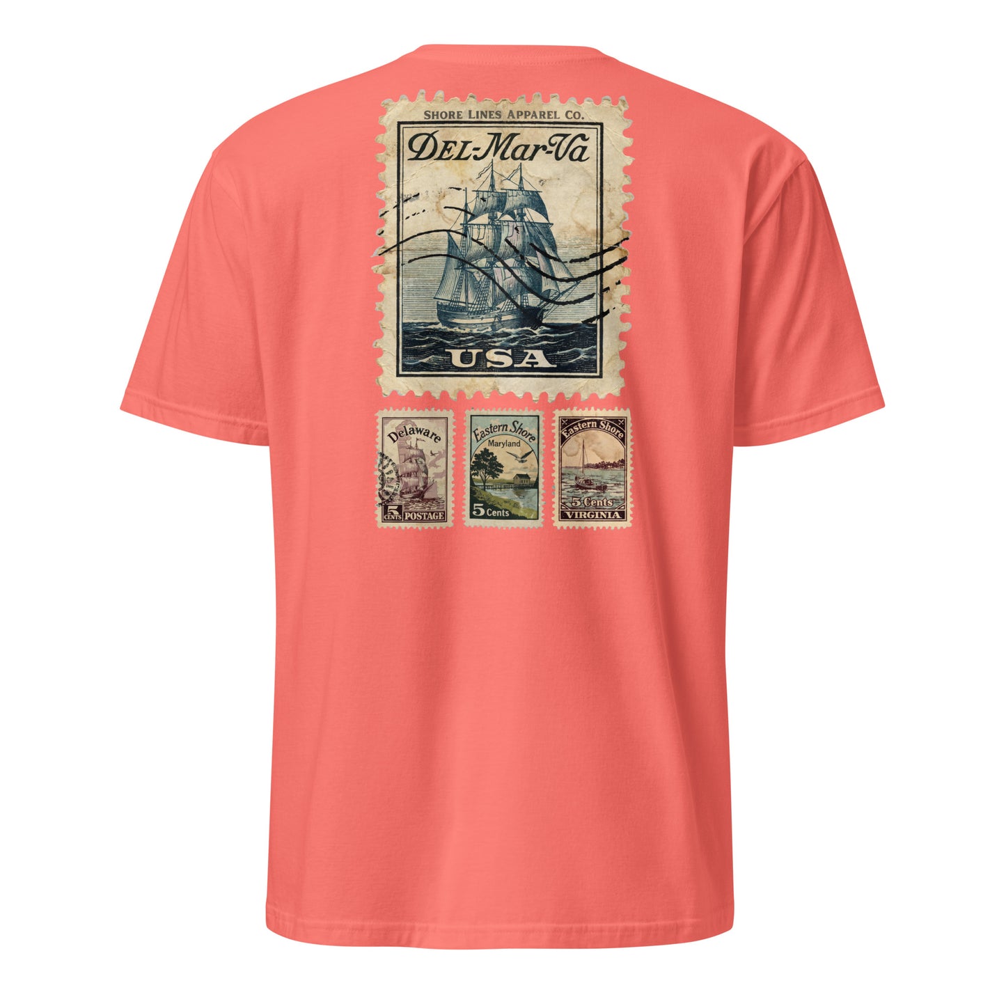 Stamps | Short Sleeve-coral-Shore Lines Apparel Co.™