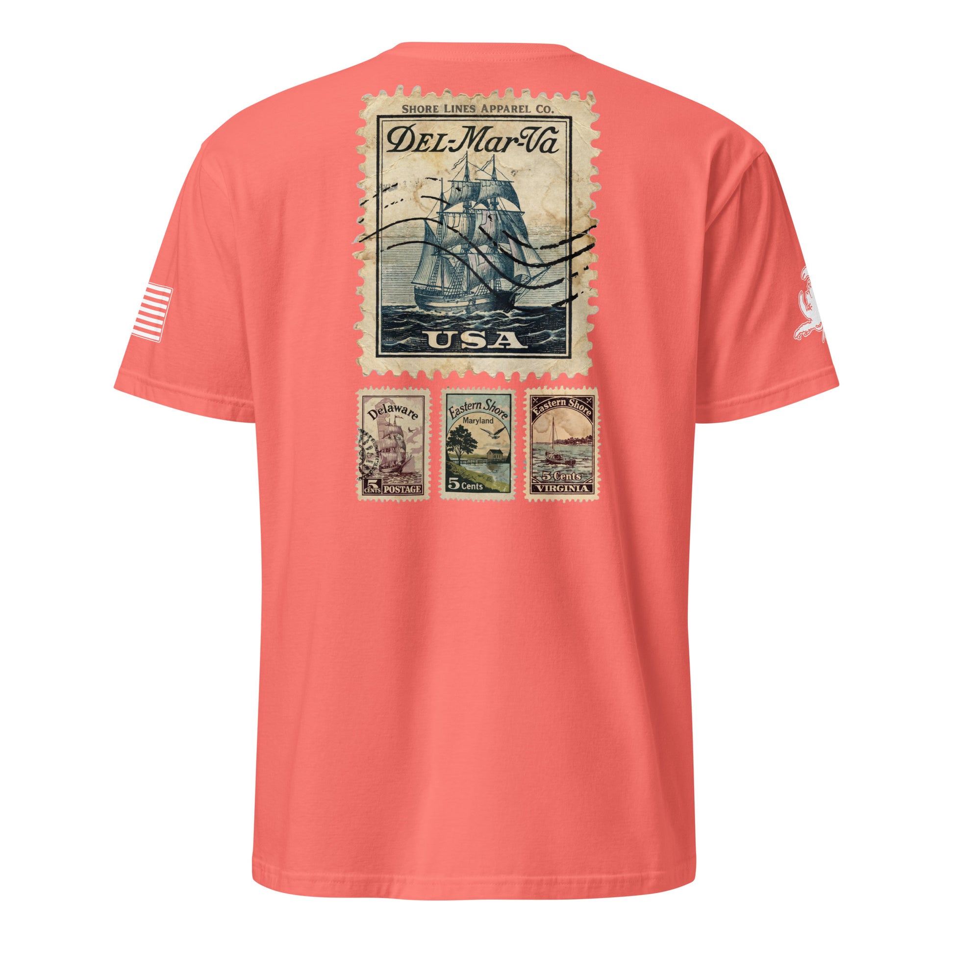 Stamps | Short Sleeve P-coral-Shore Lines Apparel Co.™