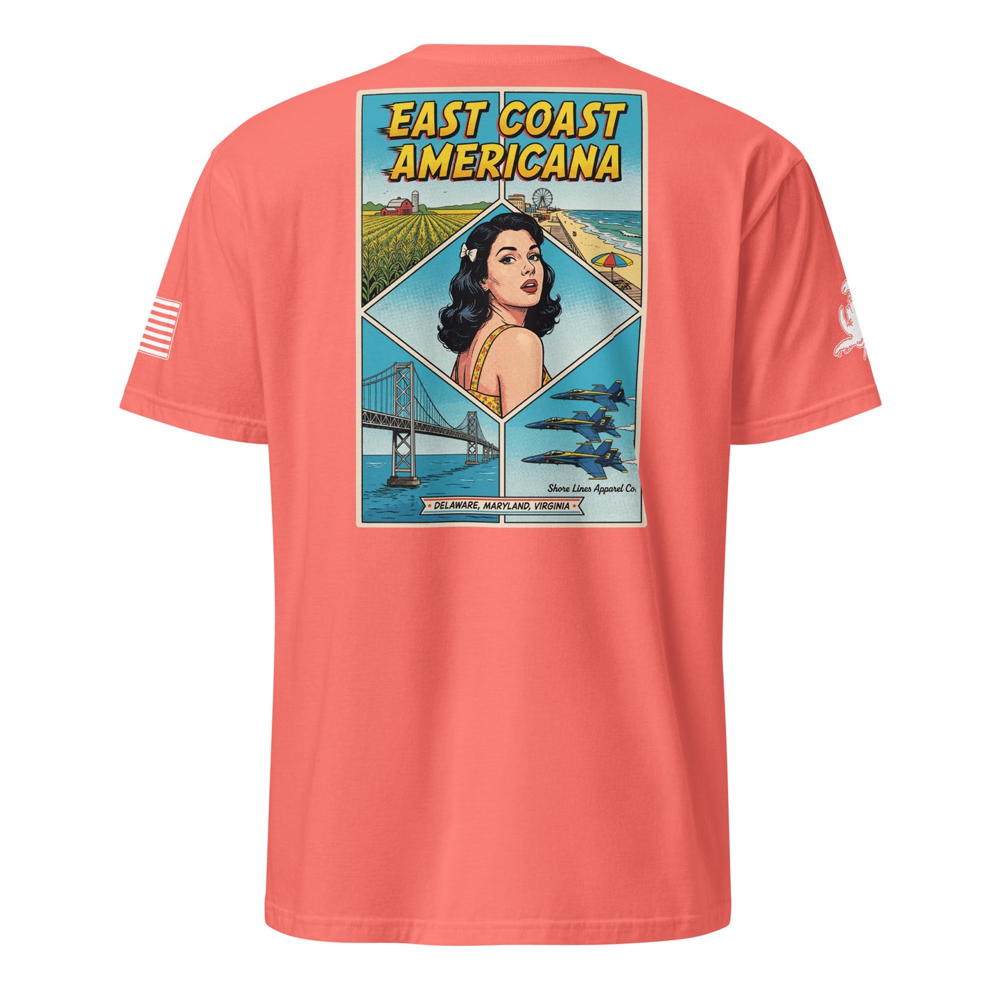 East Coast Americana | Short Sleeve P-coral-Shore Lines Apparel Co.™