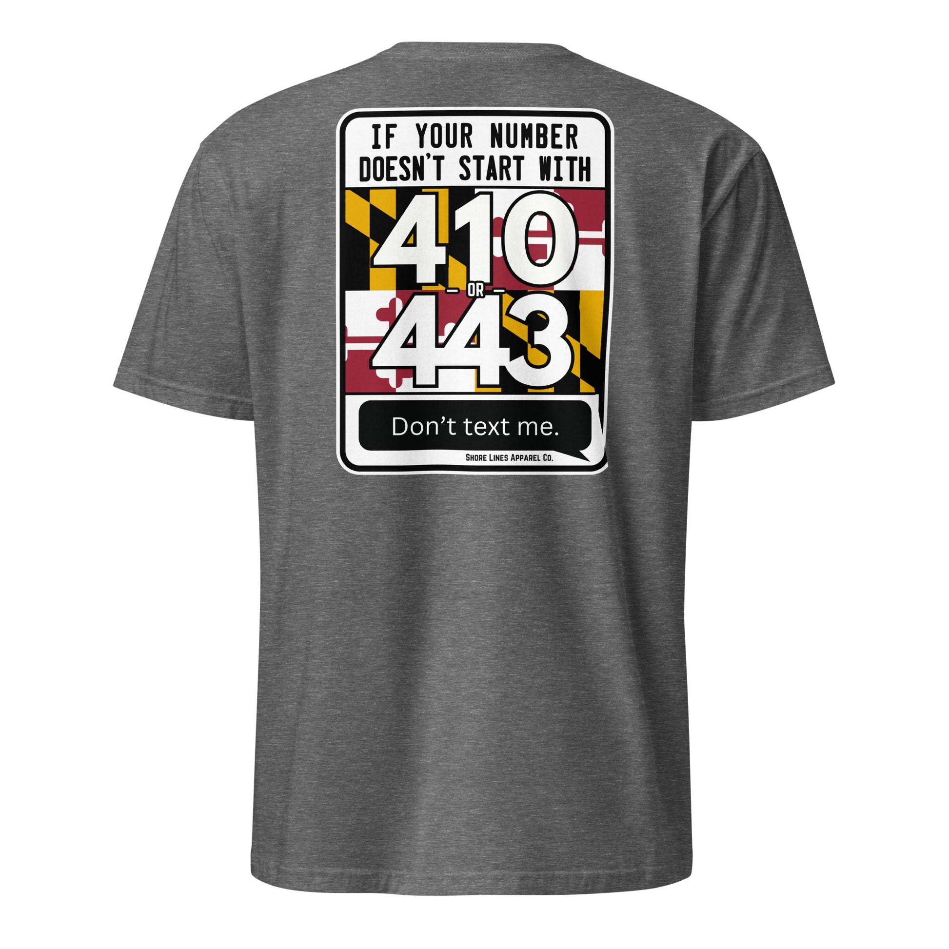 410/443 Area Code | SS-graphiteheather-Shore Lines Apparel Co.