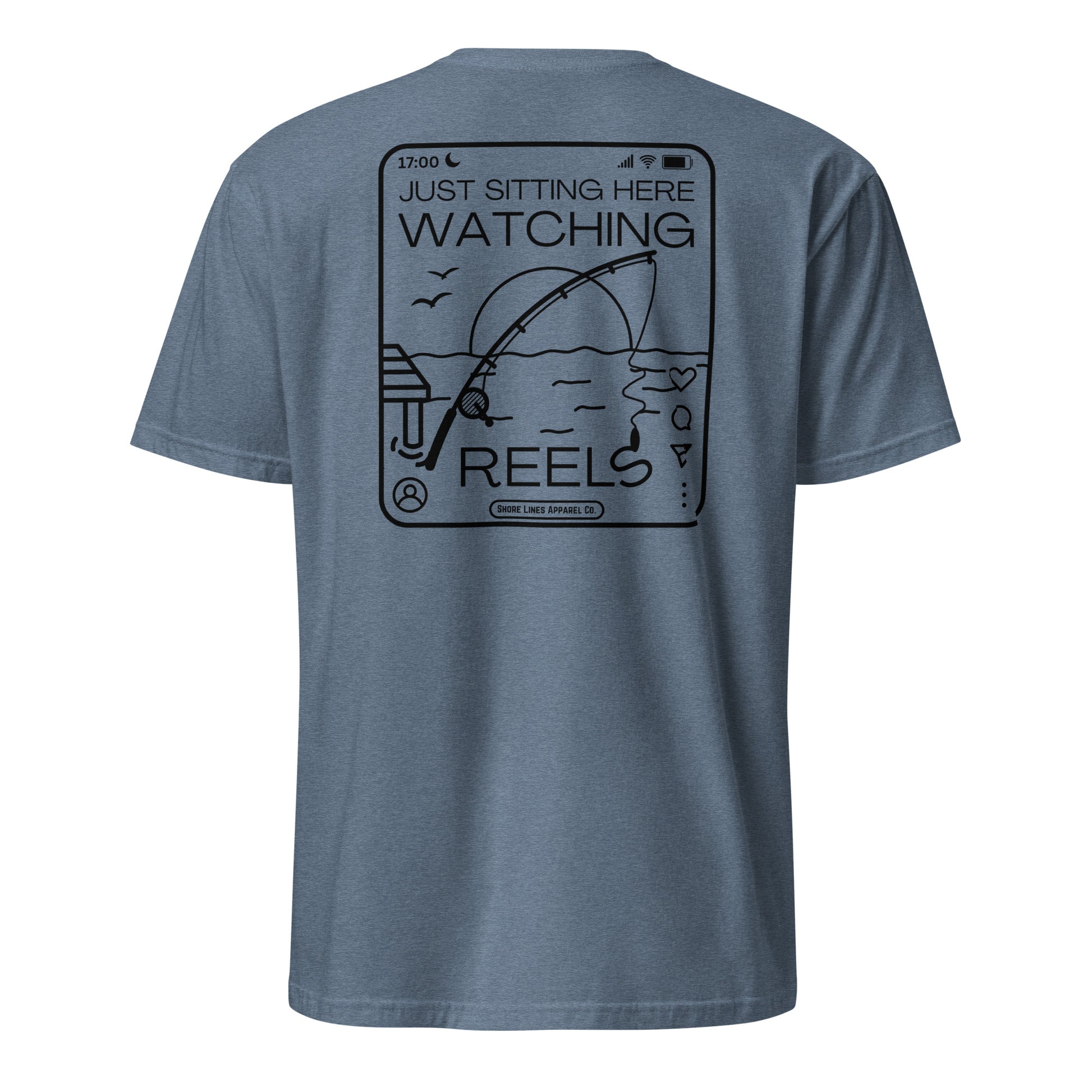 Watching Reels | SS-heatherindigo-Shore Lines Apparel Co.