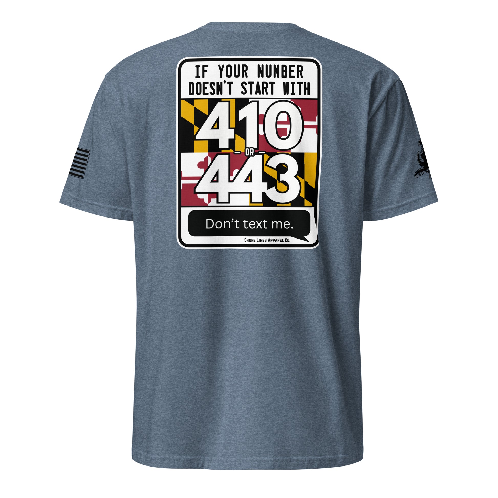 410/443 Area Code | SS P-heatherindigo-Shore Lines Apparel Co.