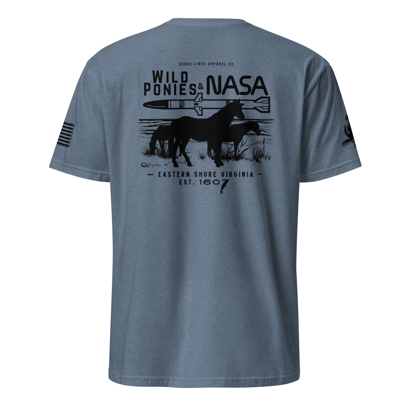 Wild Ponies & NASA | SS P-heatherindigo-Shore Lines Apparel Co.