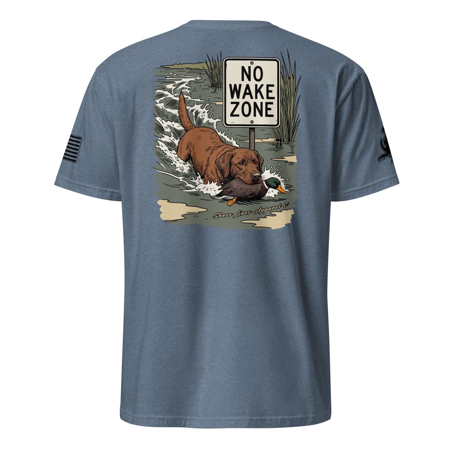 No Wake Zone | Short Sleeve P-heatherindigo-Shore Lines Apparel Co.™