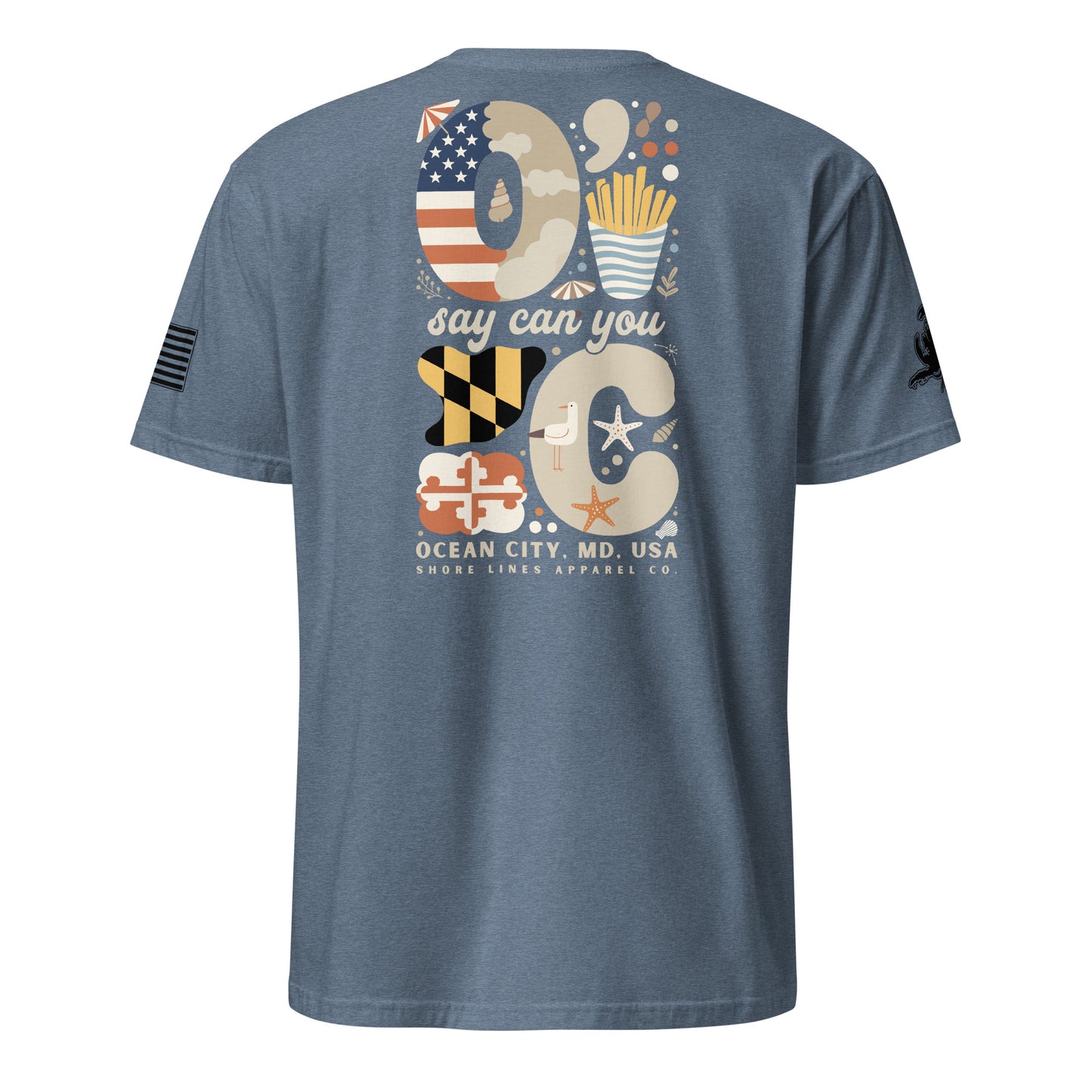 O Say Can You C | Short Sleeve P-heatherindigo-Shore Lines Apparel Co.™