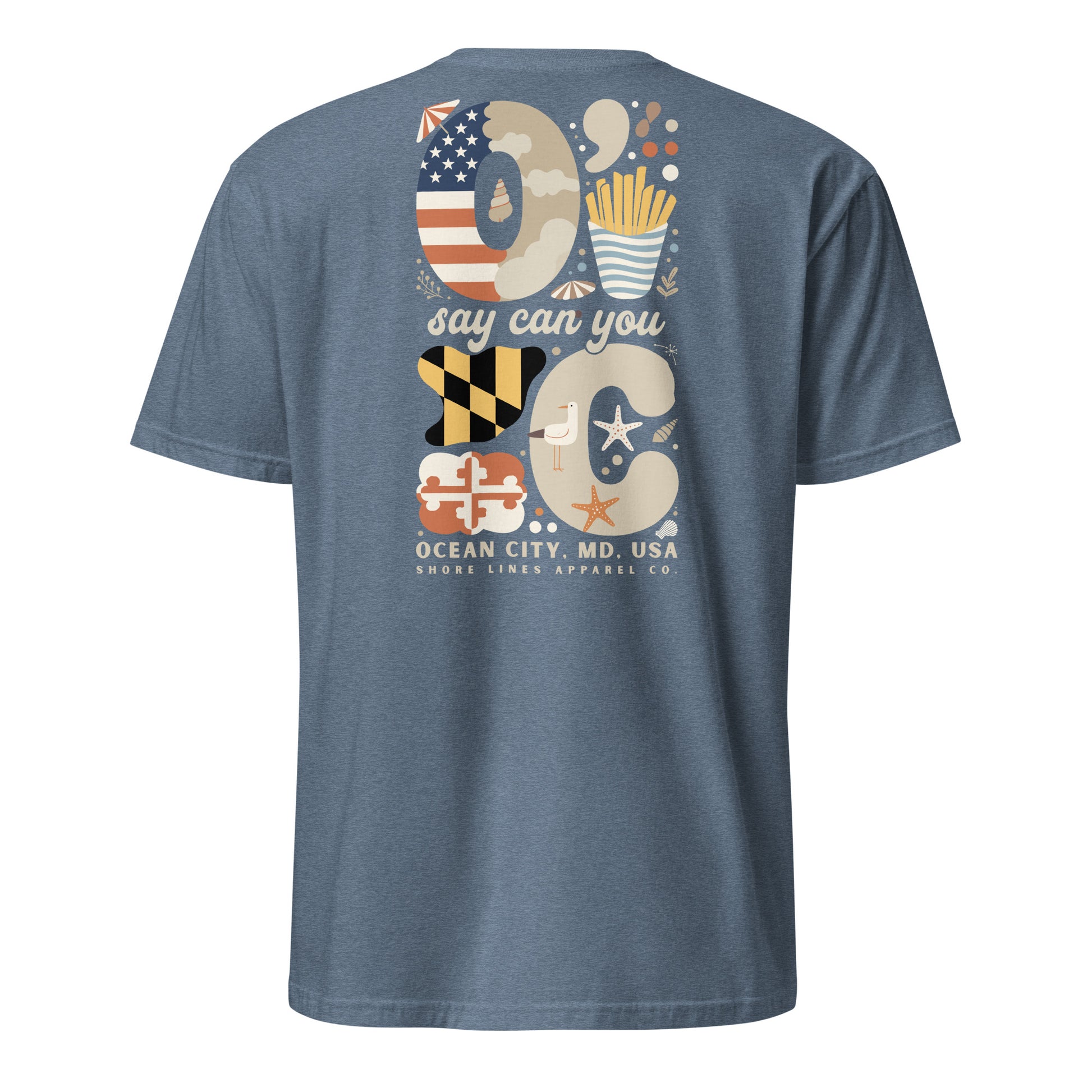 O Say Can You C | Short Sleeve-heatherindigo-Shore Lines Apparel Co.™