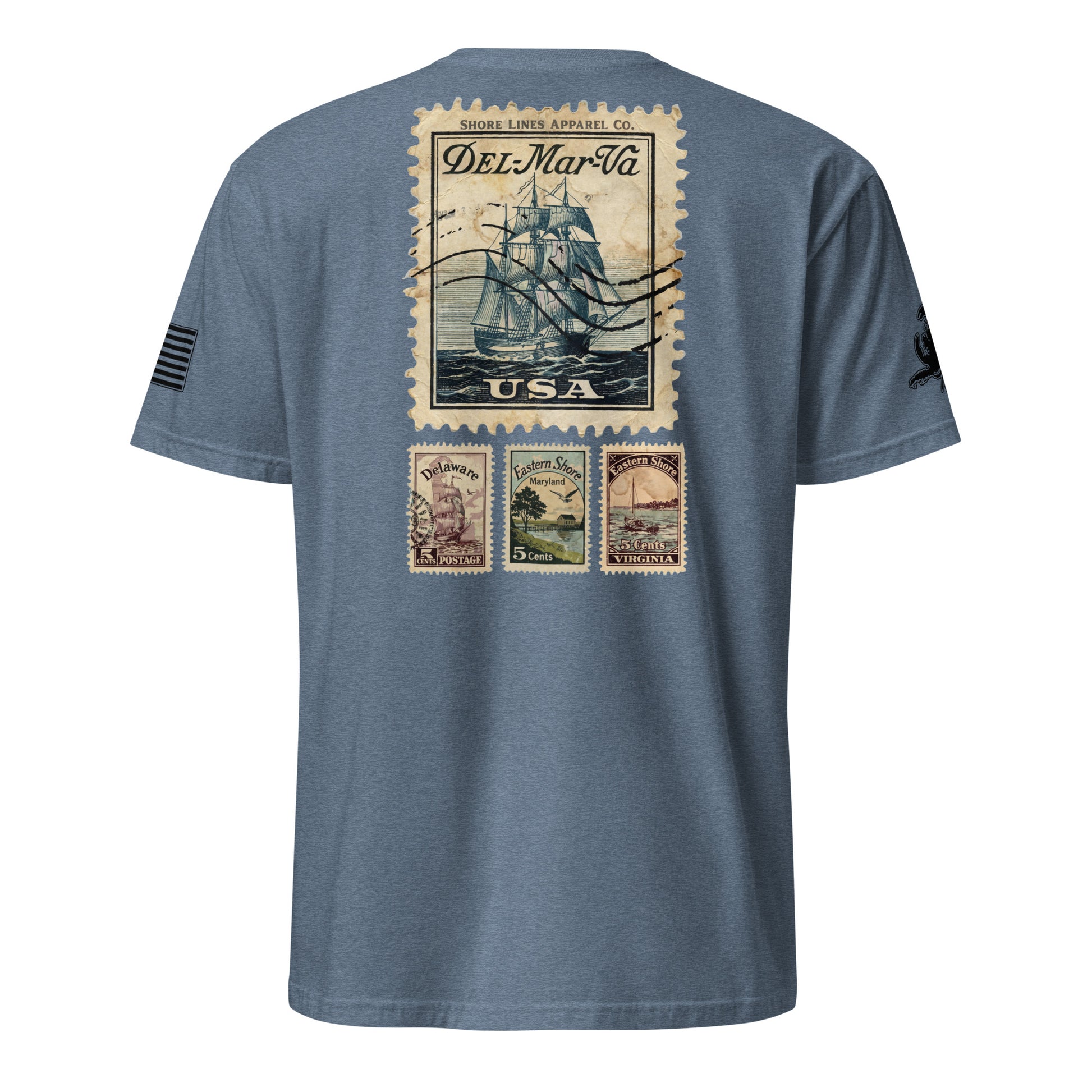 Stamps | Short Sleeve P-heatherindigo-Shore Lines Apparel Co.™