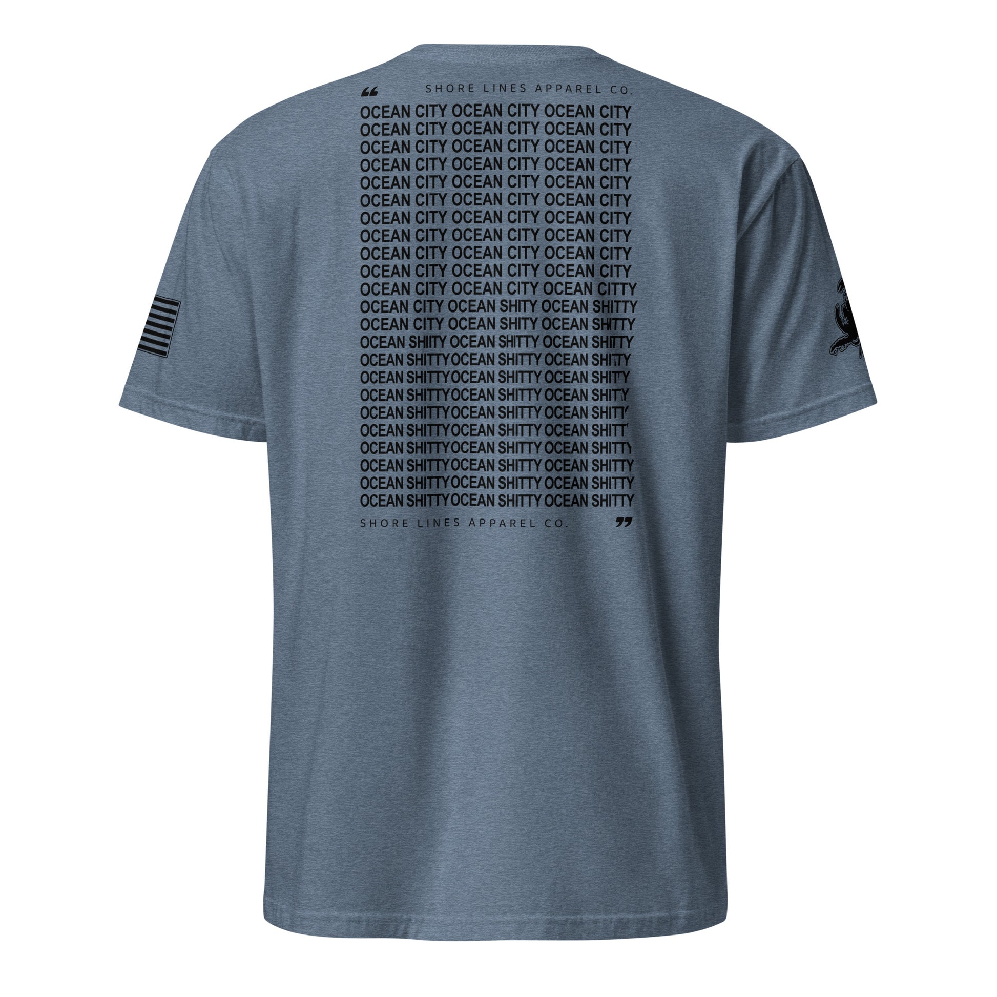 Ocean Shitty | Short Sleeve P-heatherindigo-Shore Lines Apparel Co.™