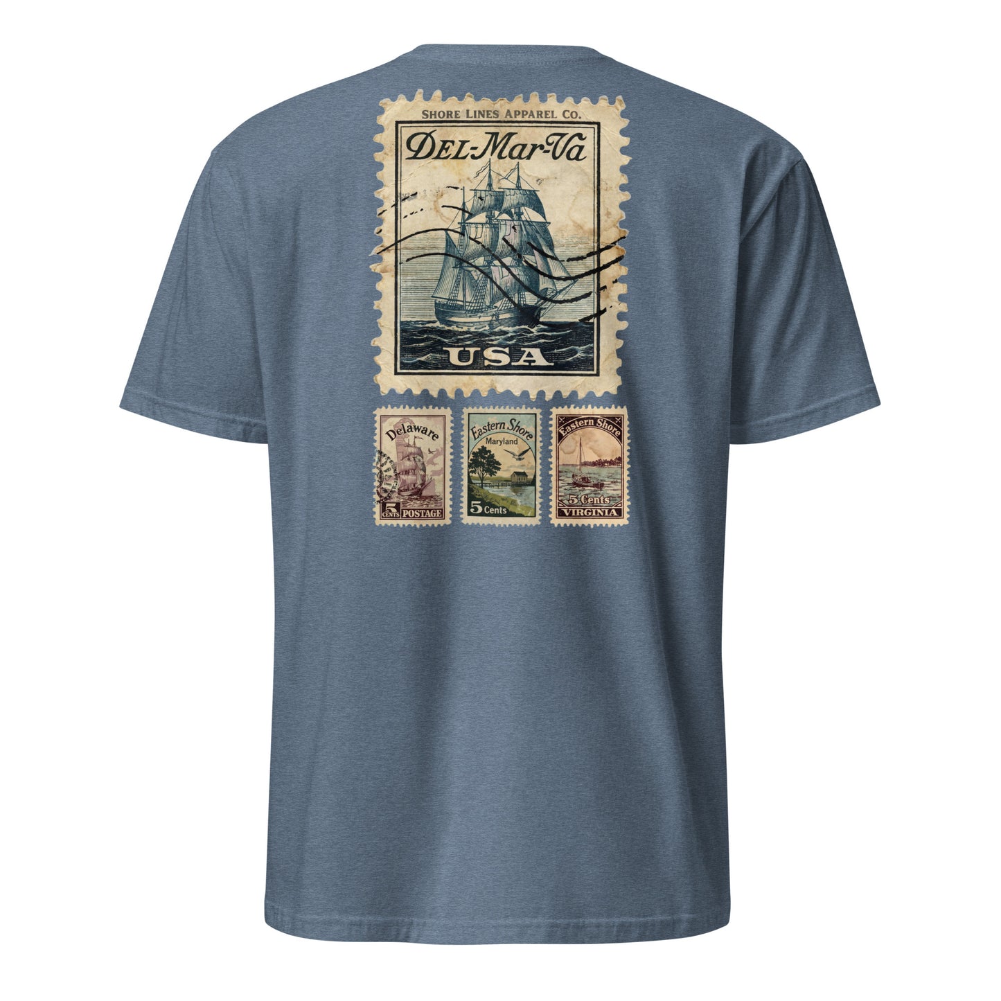 Stamps | Short Sleeve-heatherindigo-Shore Lines Apparel Co.™