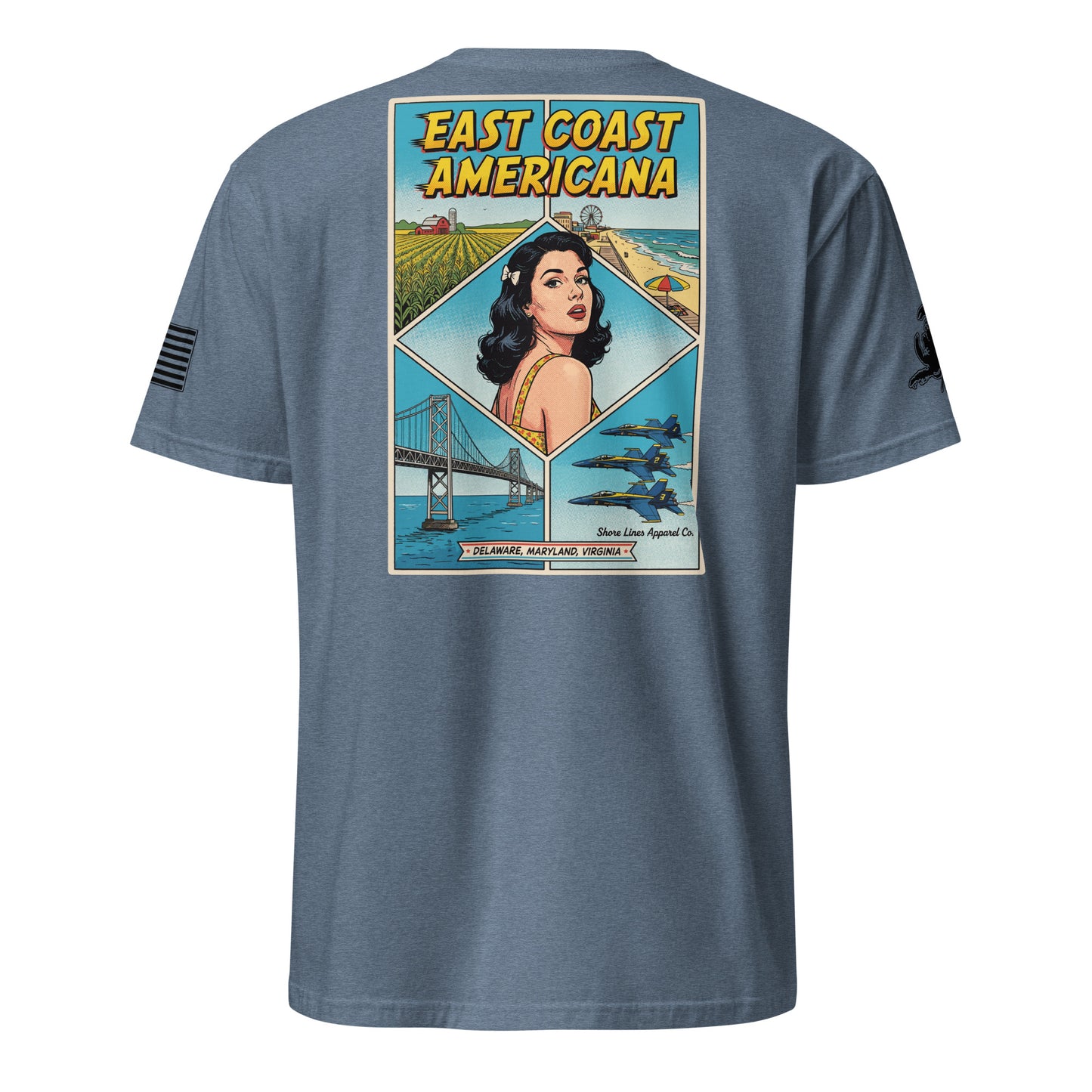 East Coast Americana | Short Sleeve P-heatherindigo-Shore Lines Apparel Co.™