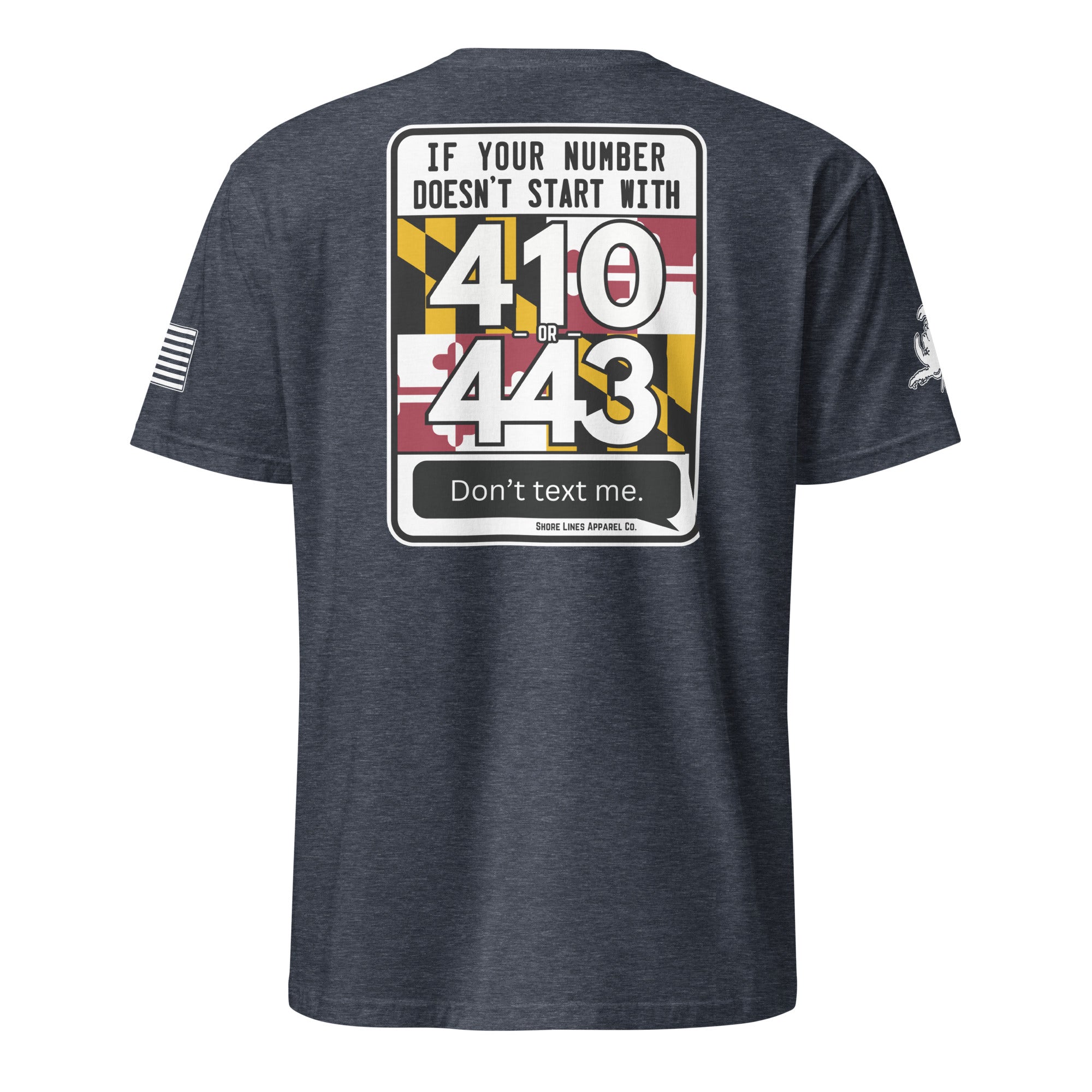 410/443 Area Code | Short Sleeve P-navy-Shore Lines Apparel Co.