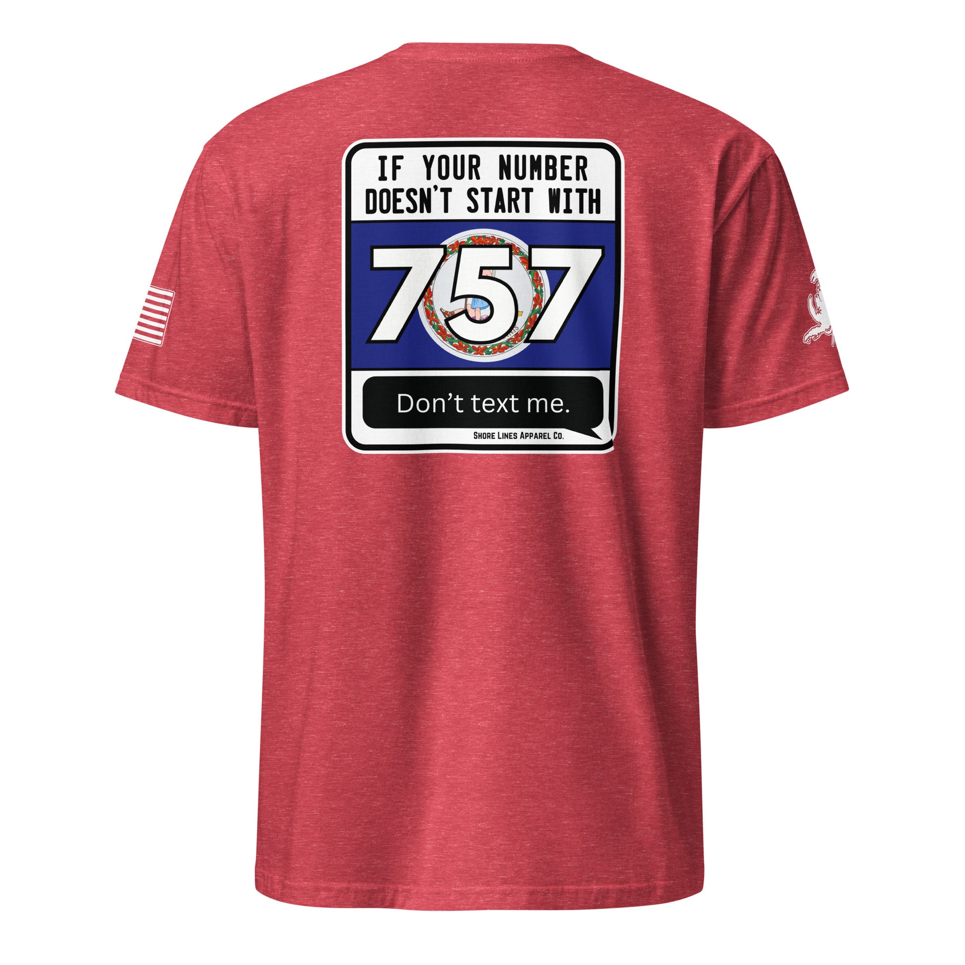 757 Area Code | SS P-heatherred-Shore Lines Apparel Co.